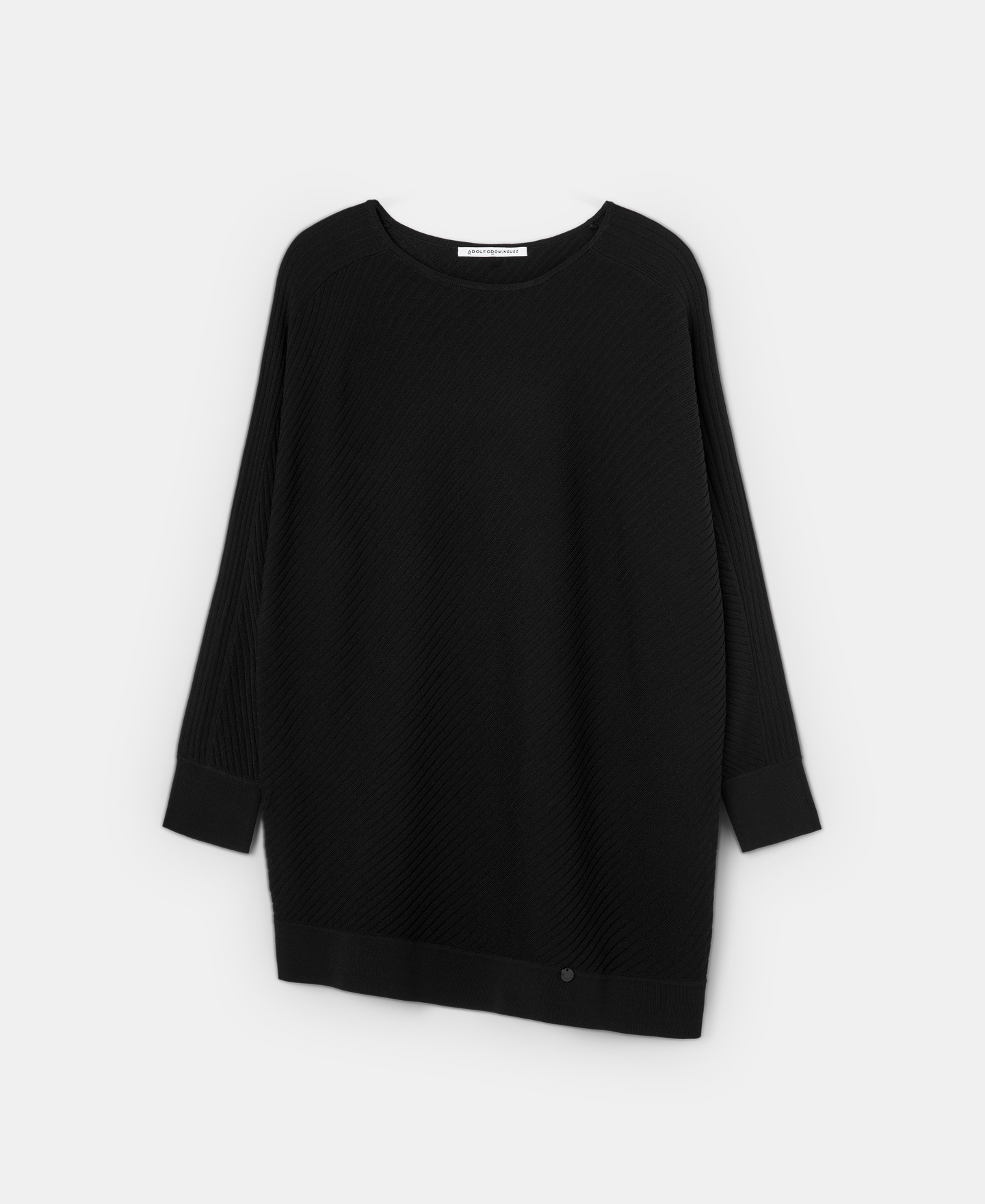 Ribbed knit sweater with bat sleeve image number 4