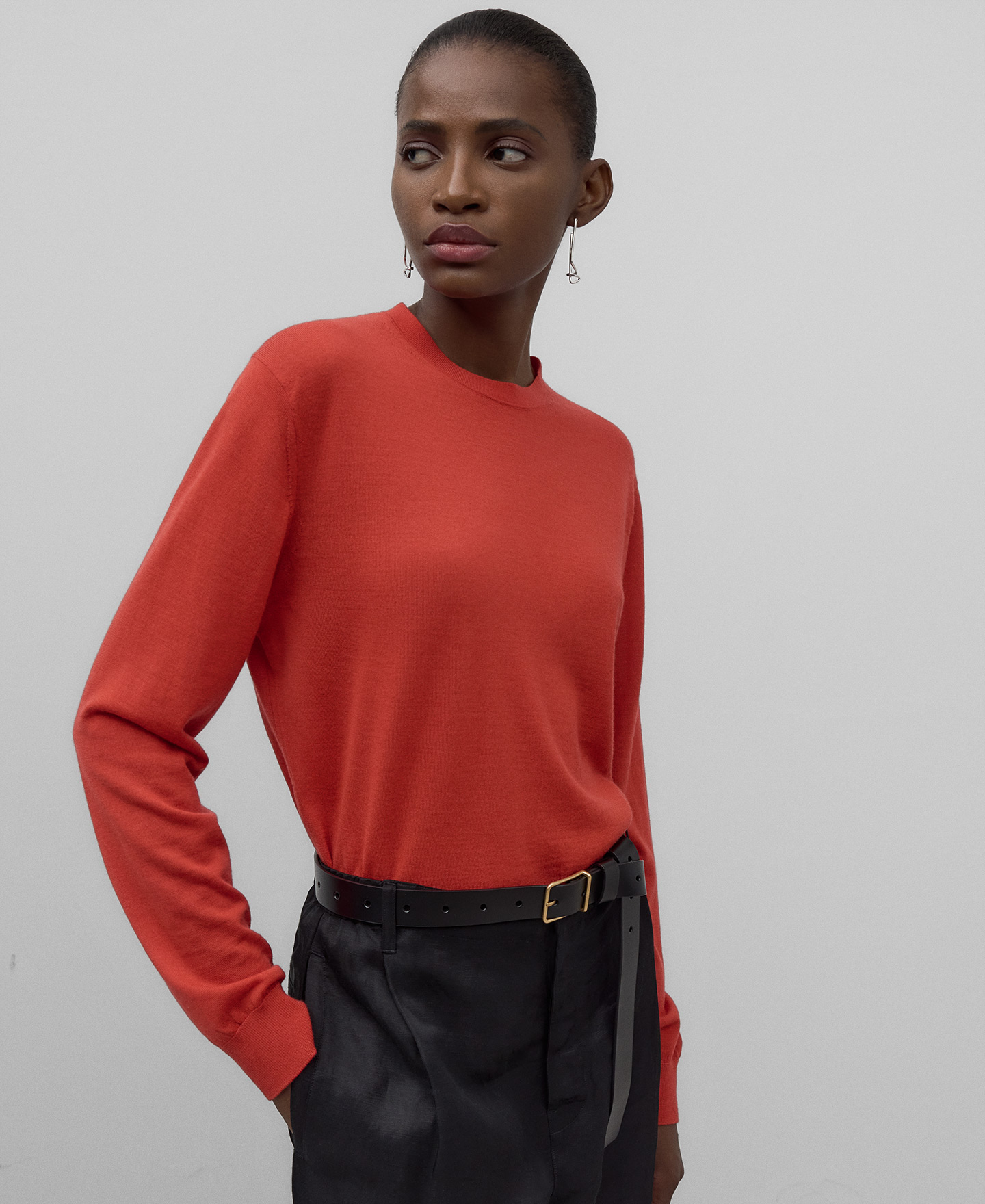 Jersey punto lana merino mujer image number 0