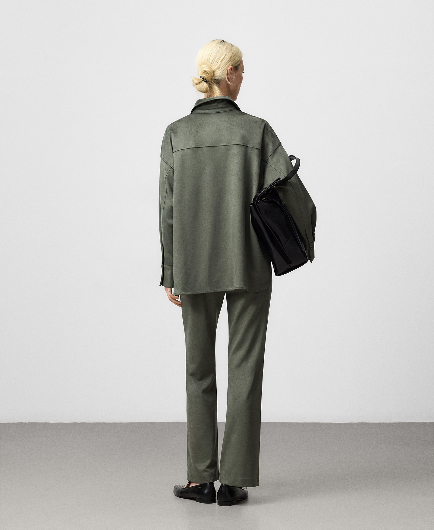 Faux suede flare trousers woman image number 2