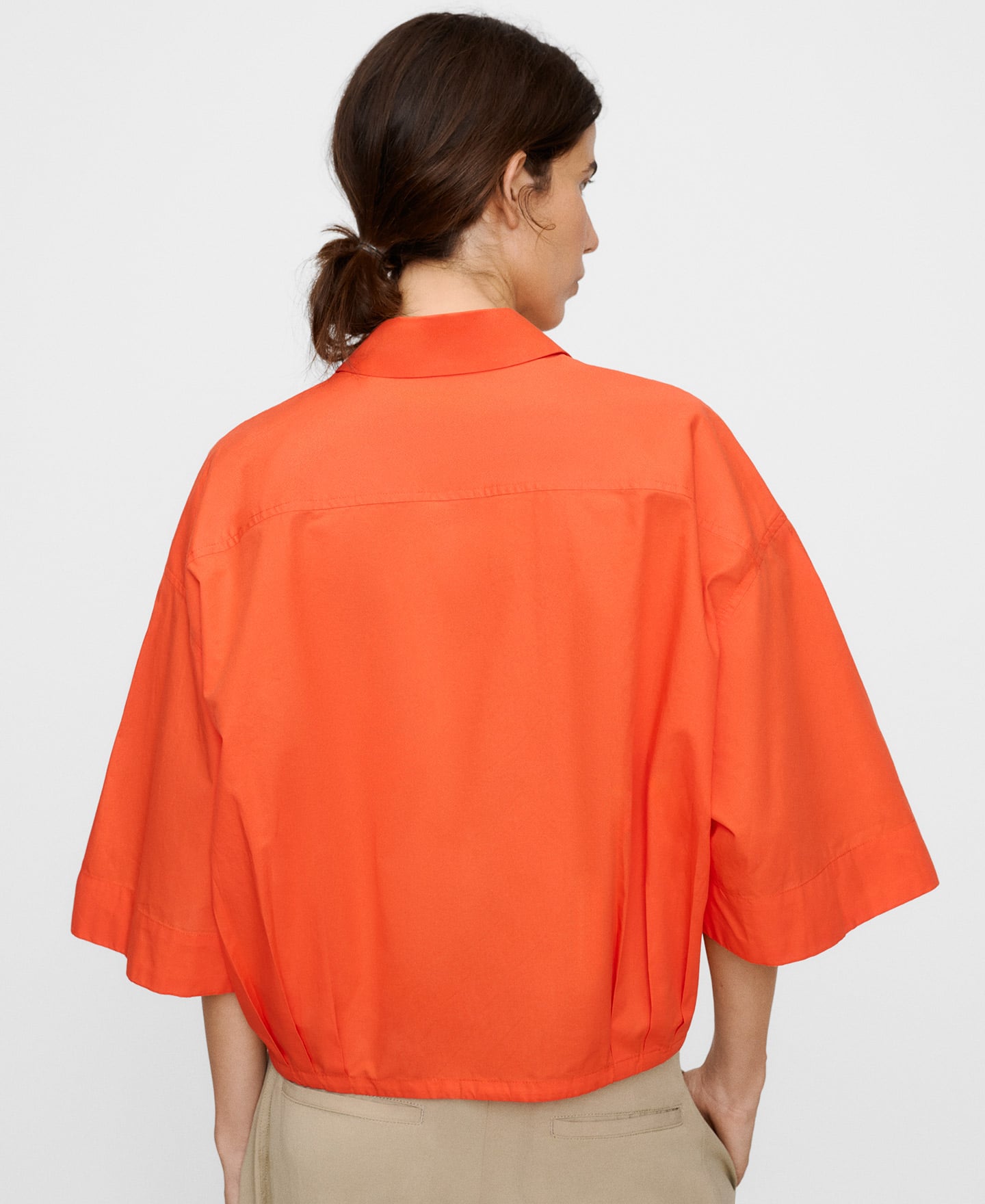 Camisa boxy bajo ajustable algod&oacute;n image number 2