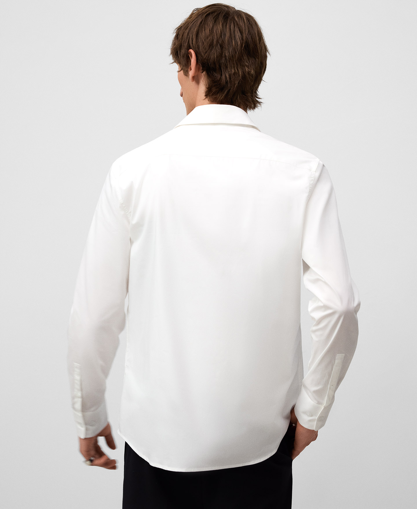Slim fit lapel collar shirt man image number 2