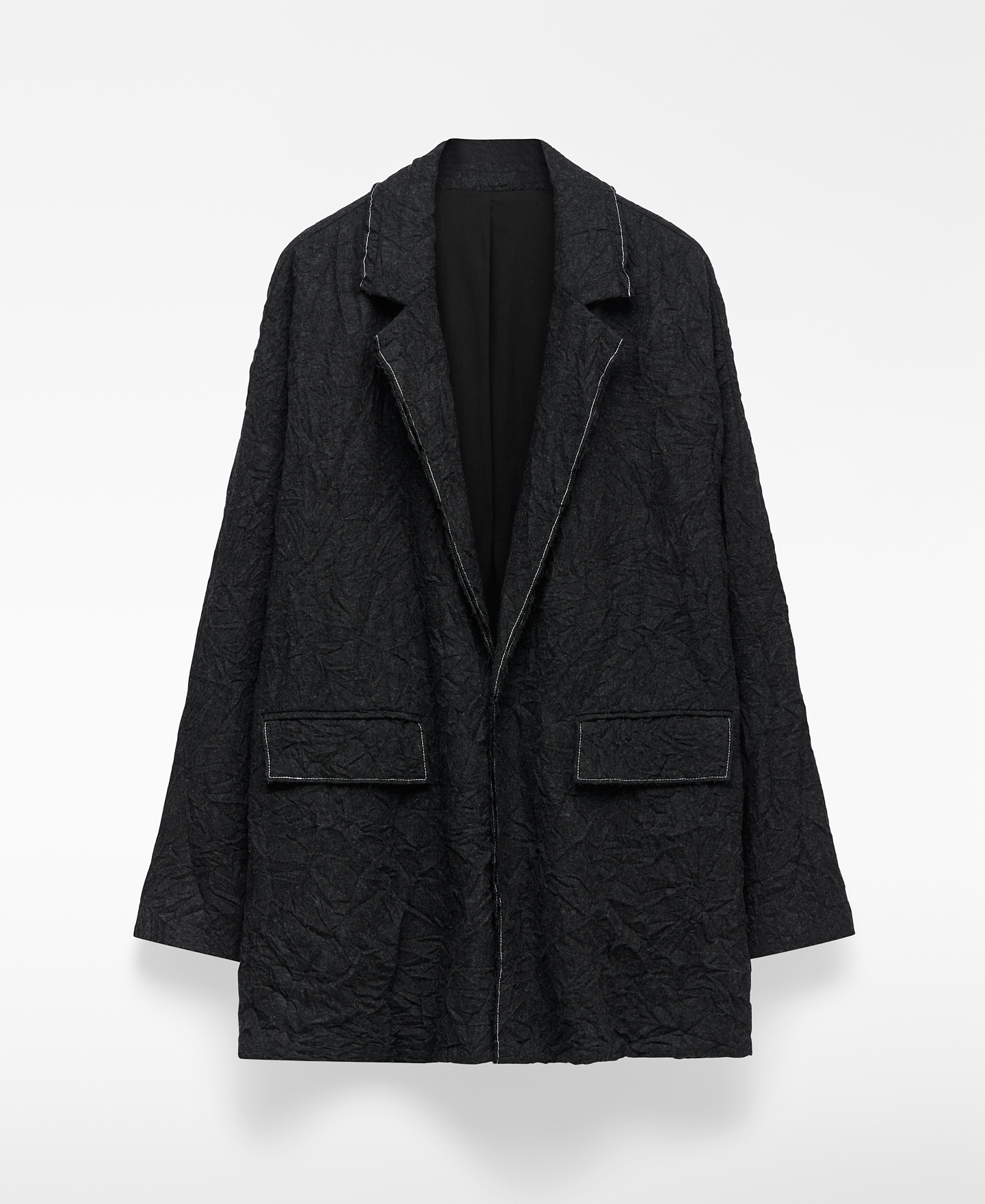 Blazer oversize efecto arrugado hombre image number 4