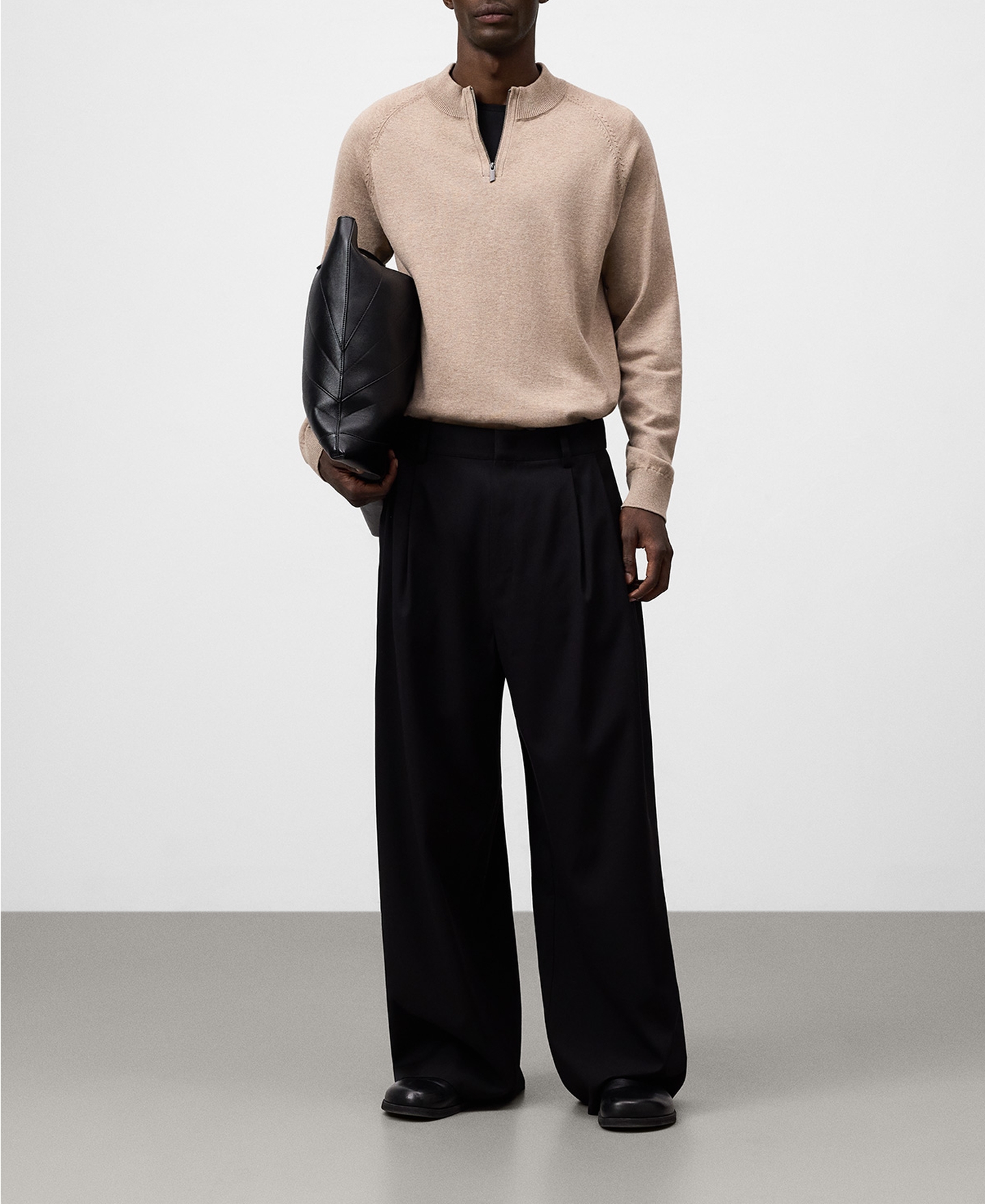 Half-zip perkins collar sweater image number 1