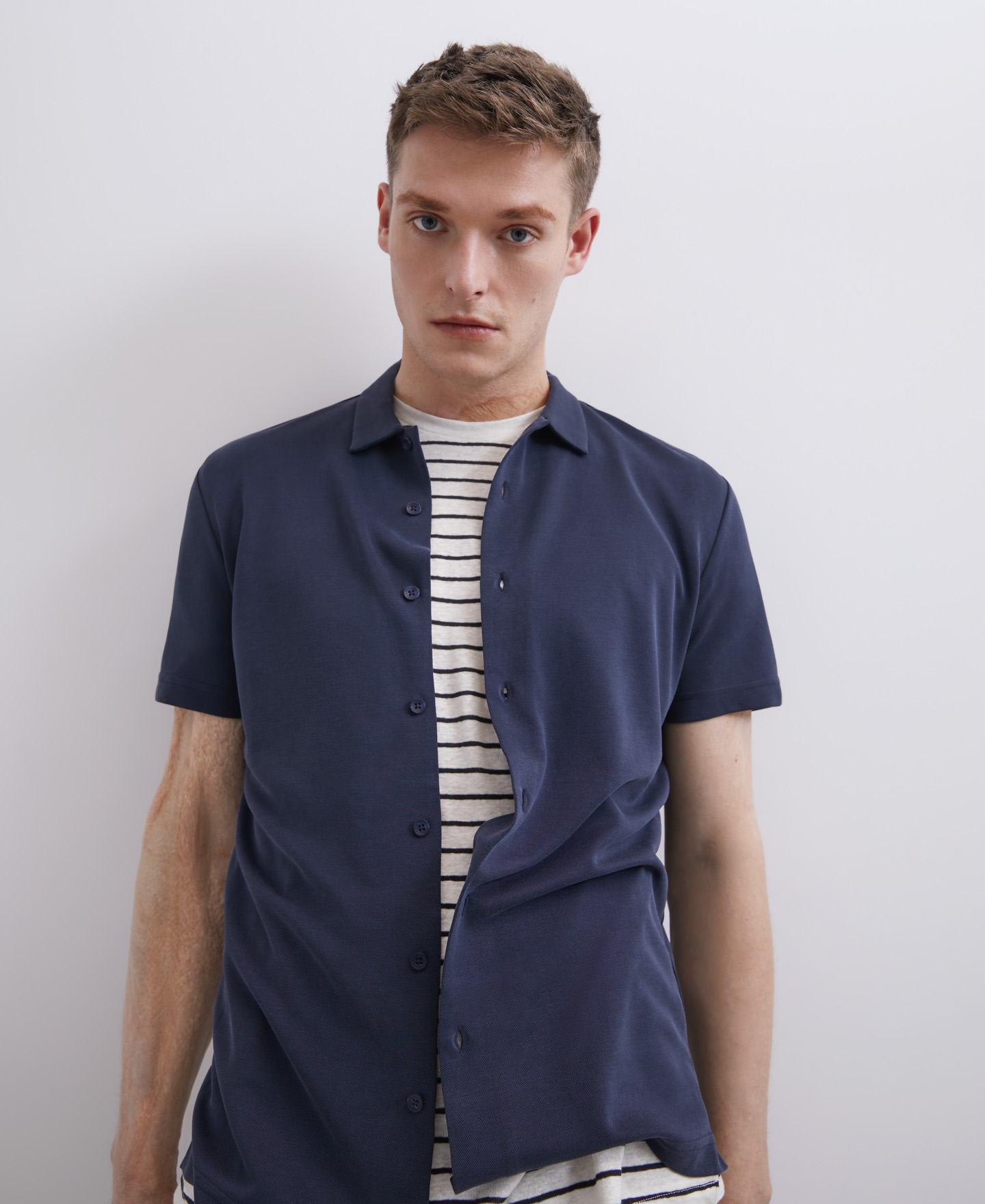 Modal button-down polo shirt image number 0