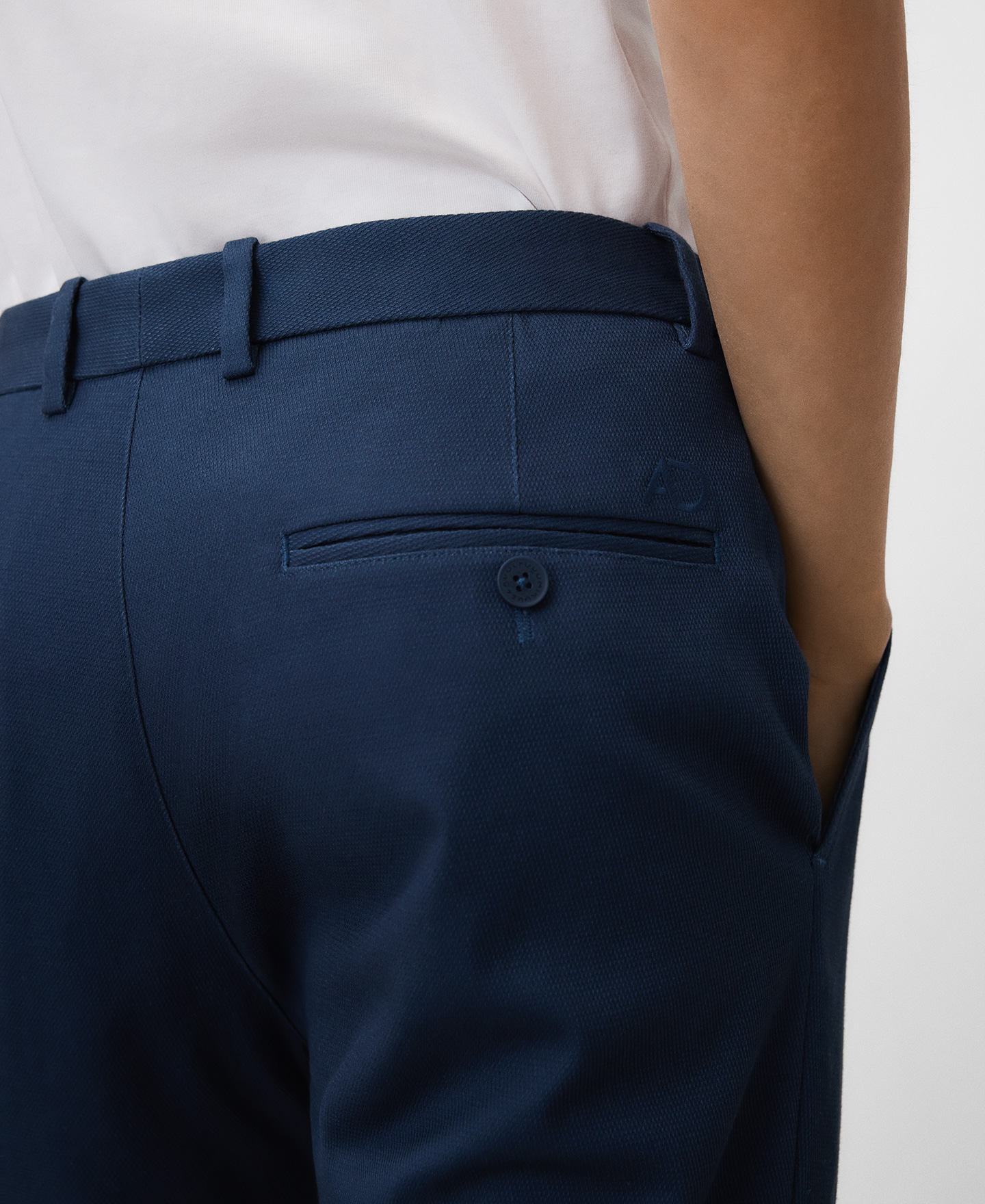 Regular fit microtexture chino trousers image number 3