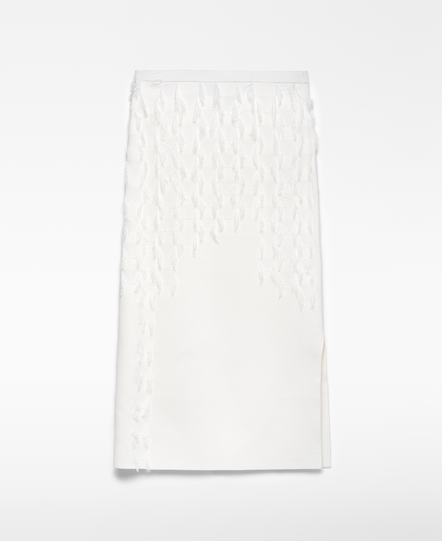 Knit skirt with fringe detailing woman image number 4