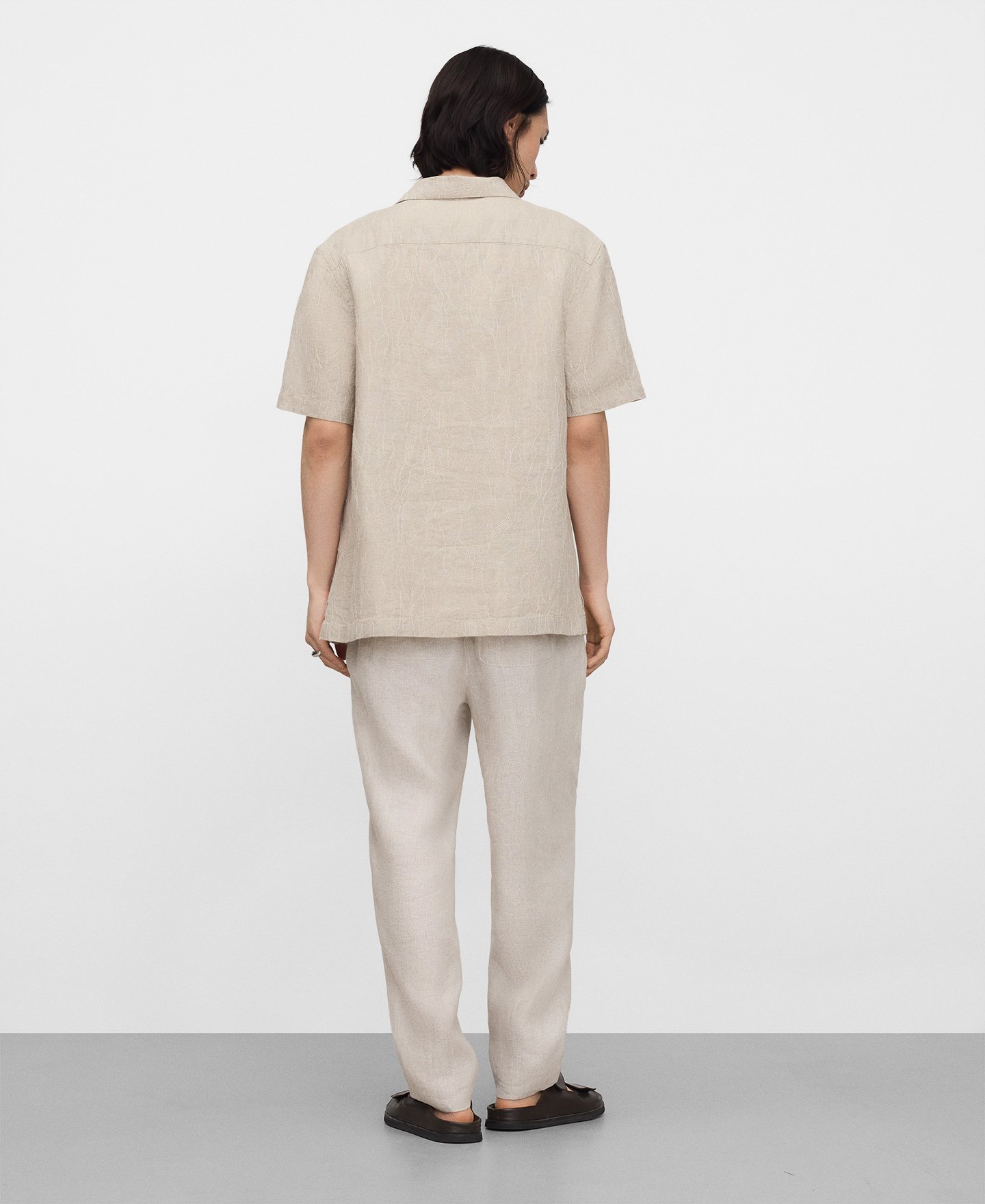 European linen embroidered shirt image number 2