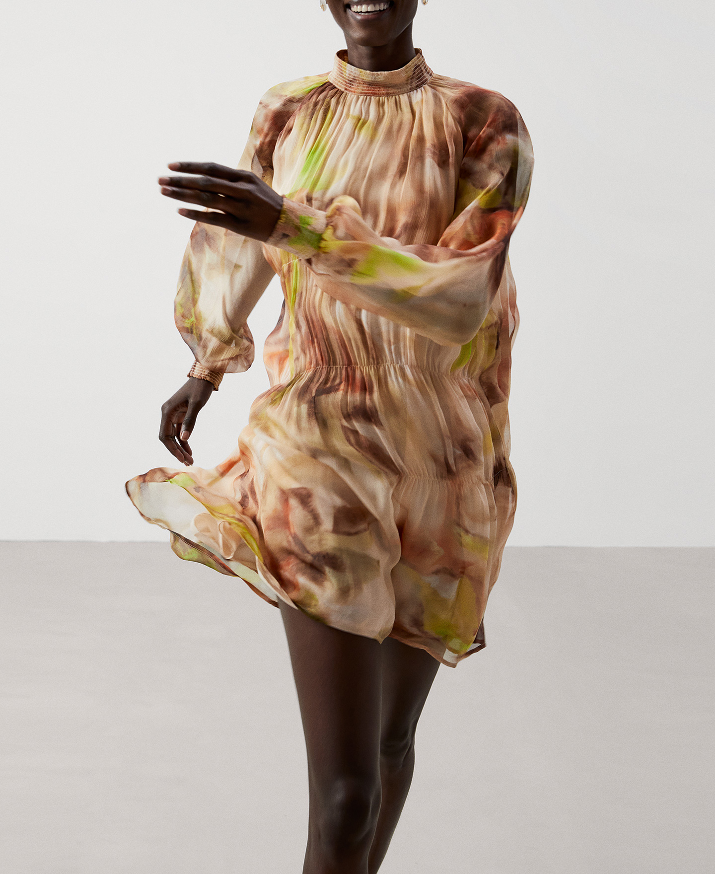 Short print dress A line image number 4