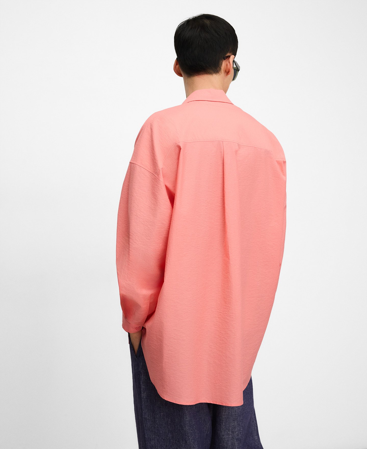 Half-placket oversize shirt image number 2