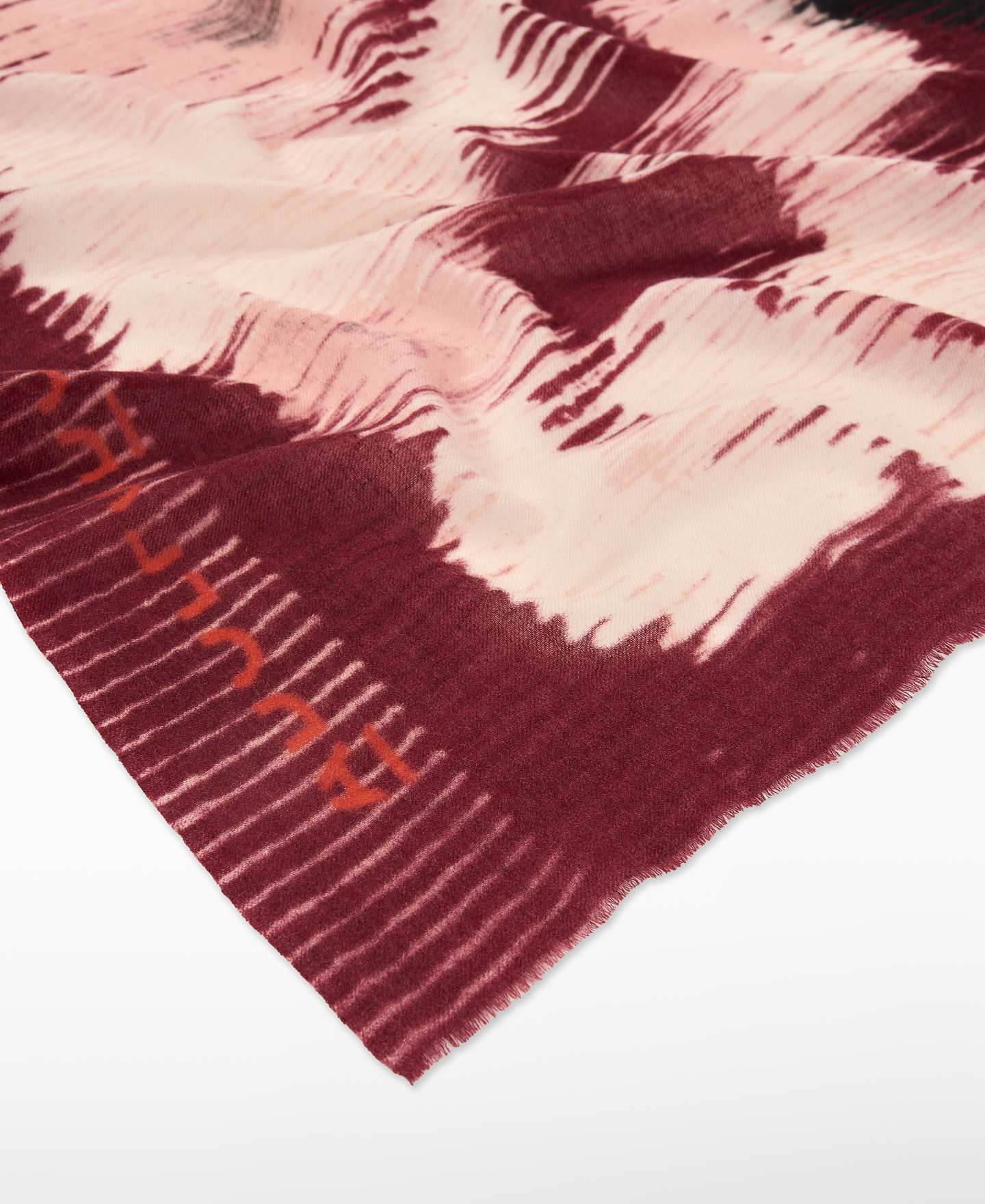 Merino wool printed shawl woman image number 2