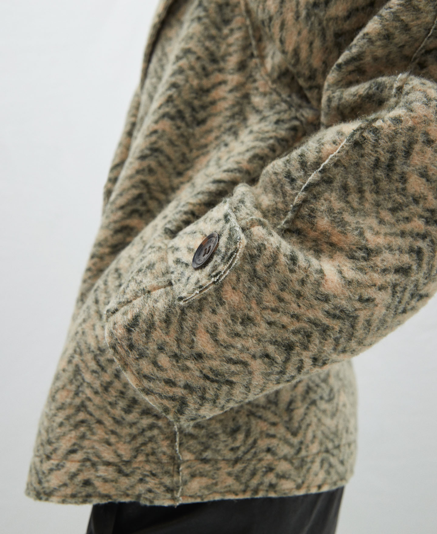 Herringbone four-button coat image number 3