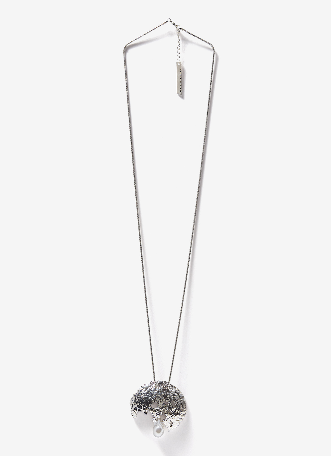 Irregular necklace with faux pearl image number 0