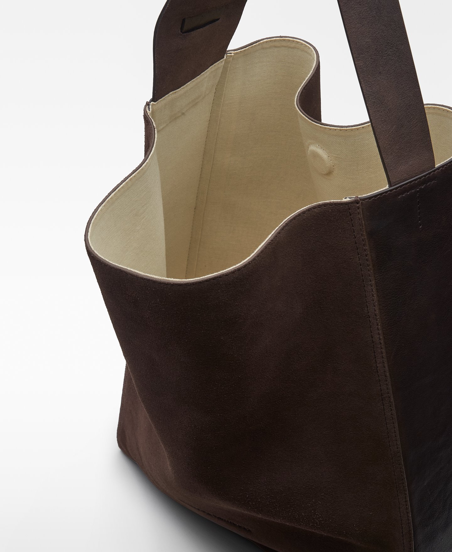 Brown leather and suede shopper bag man image number 7