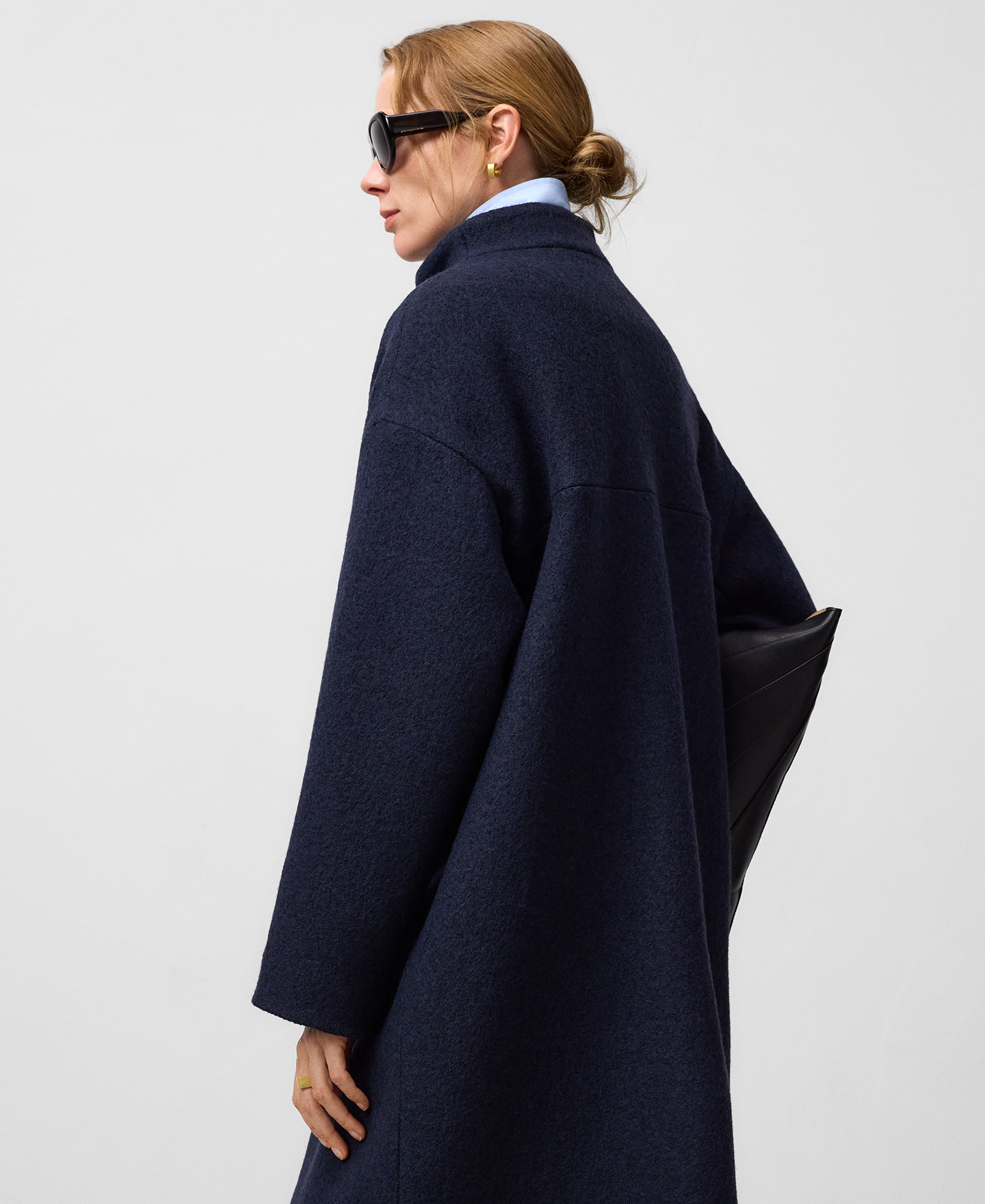 Funnel neck long coat woman image number 3