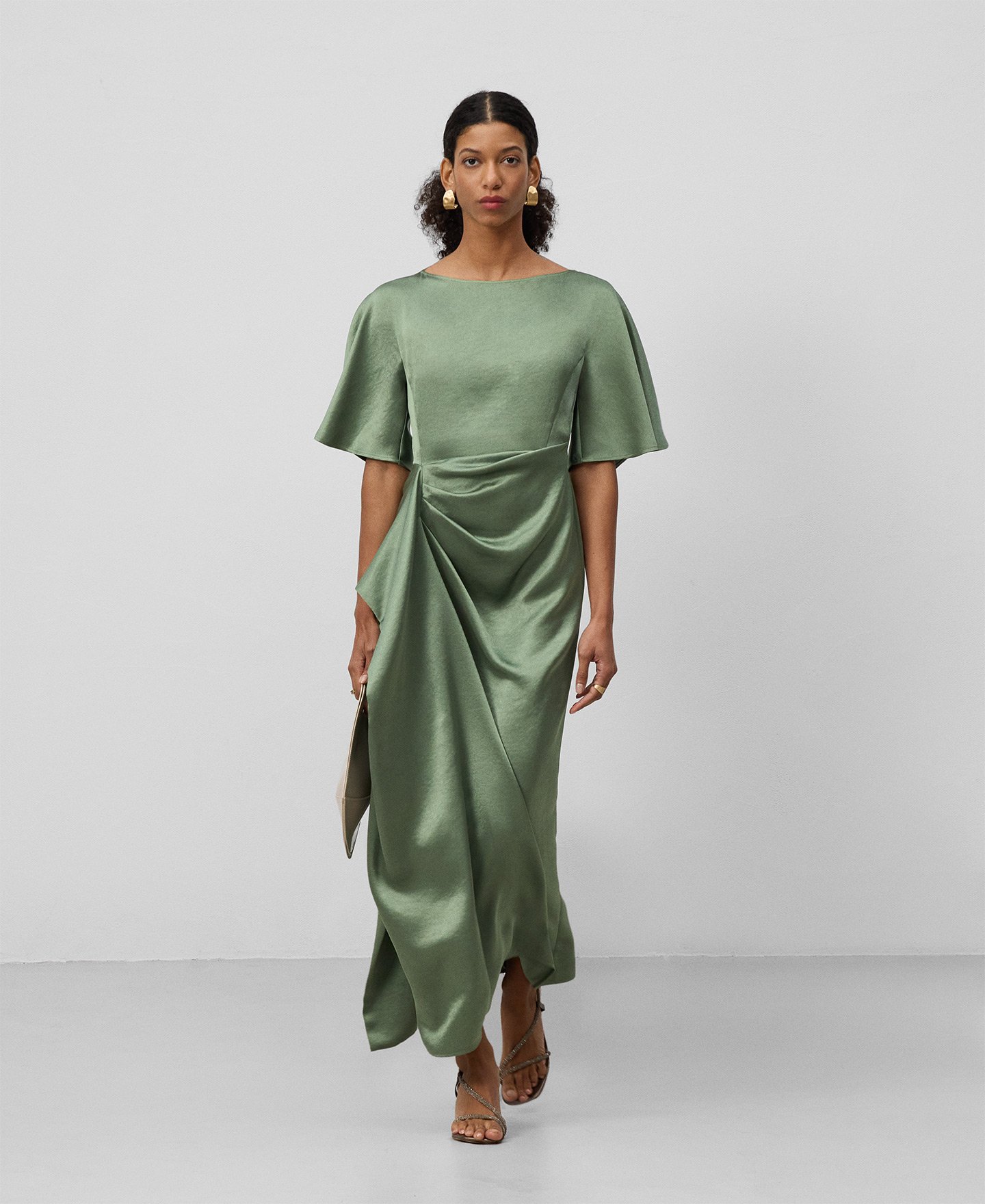Robe longue drapée femme image number 0