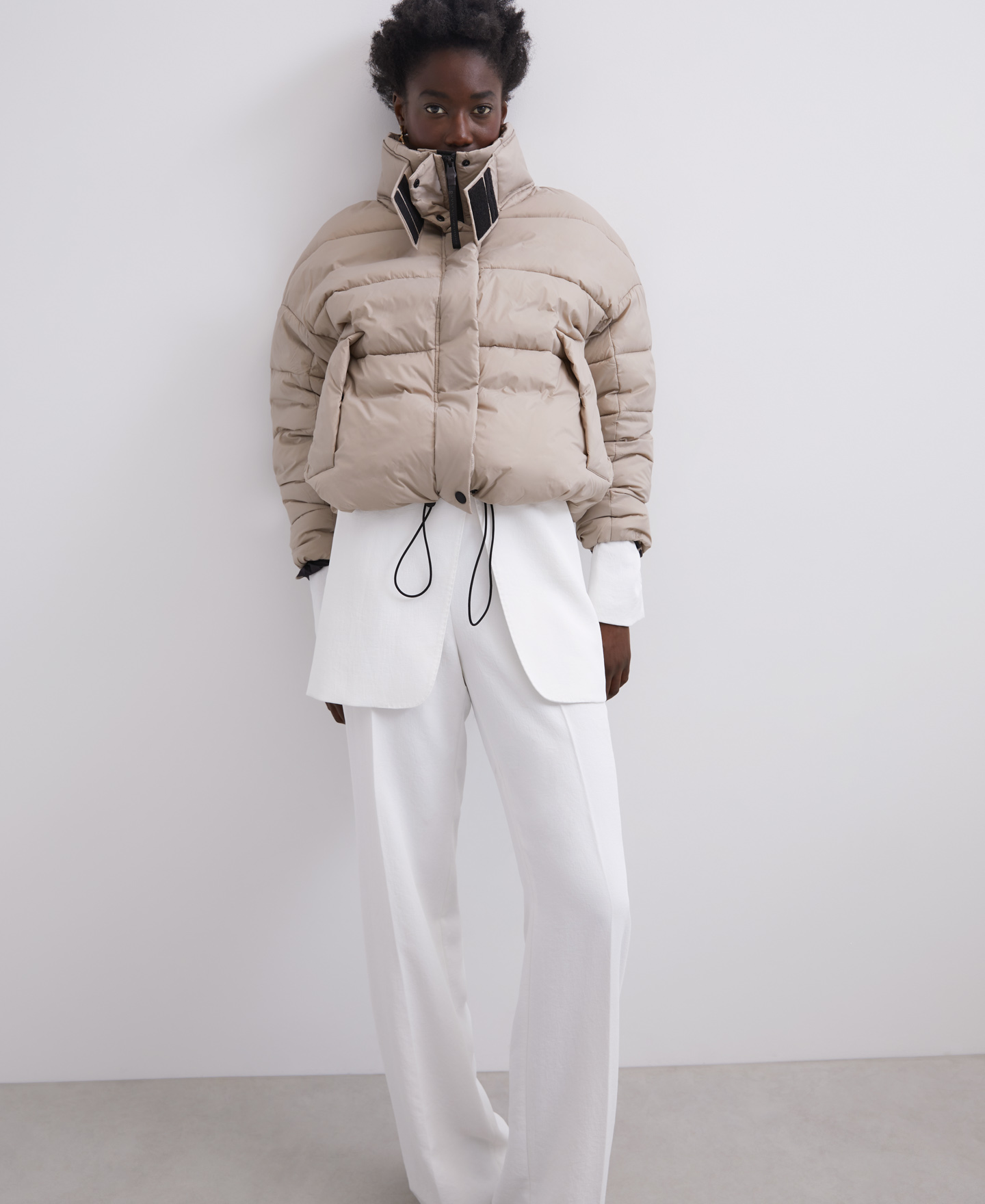 Oversize padded nylon jacket image number 1