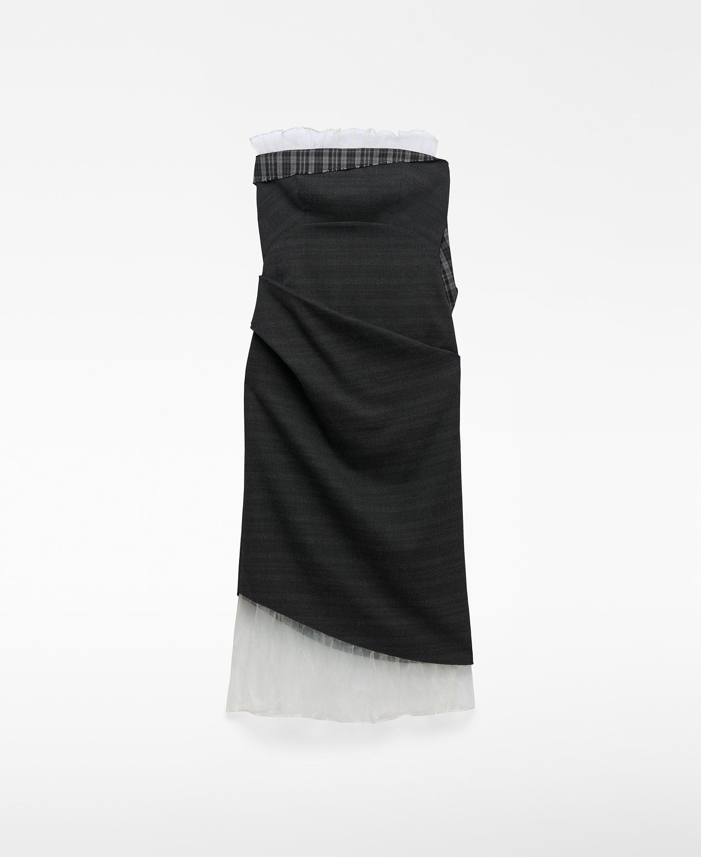 Vestido tubo combinado mujer image number 4