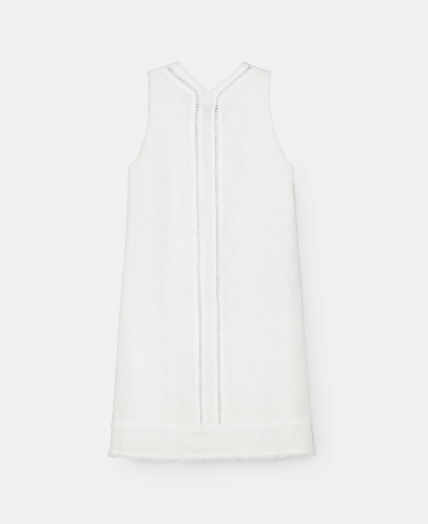 Neckline dress in white cotton image number 5