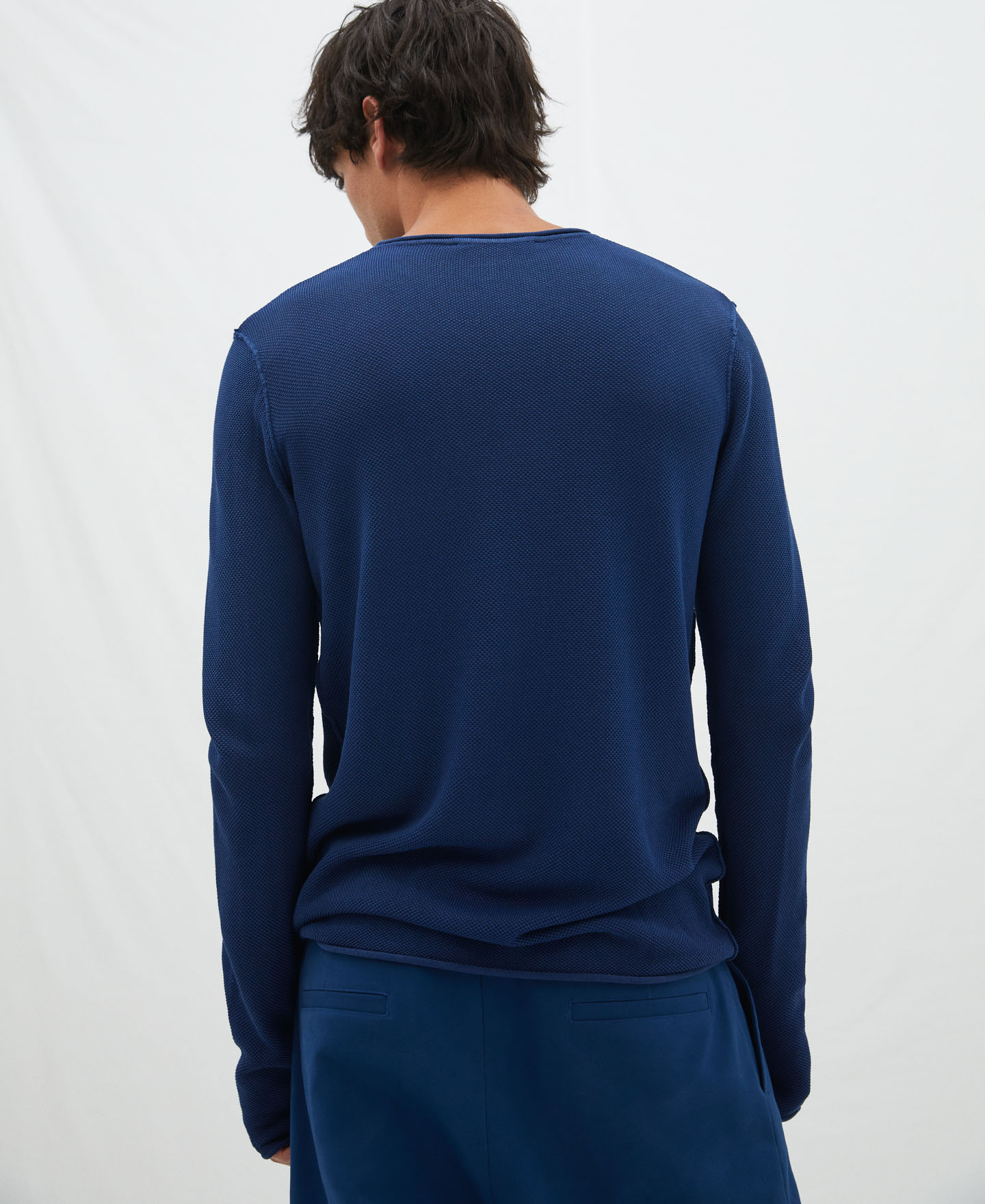 Cotton and viscose round neck sweater image number 2