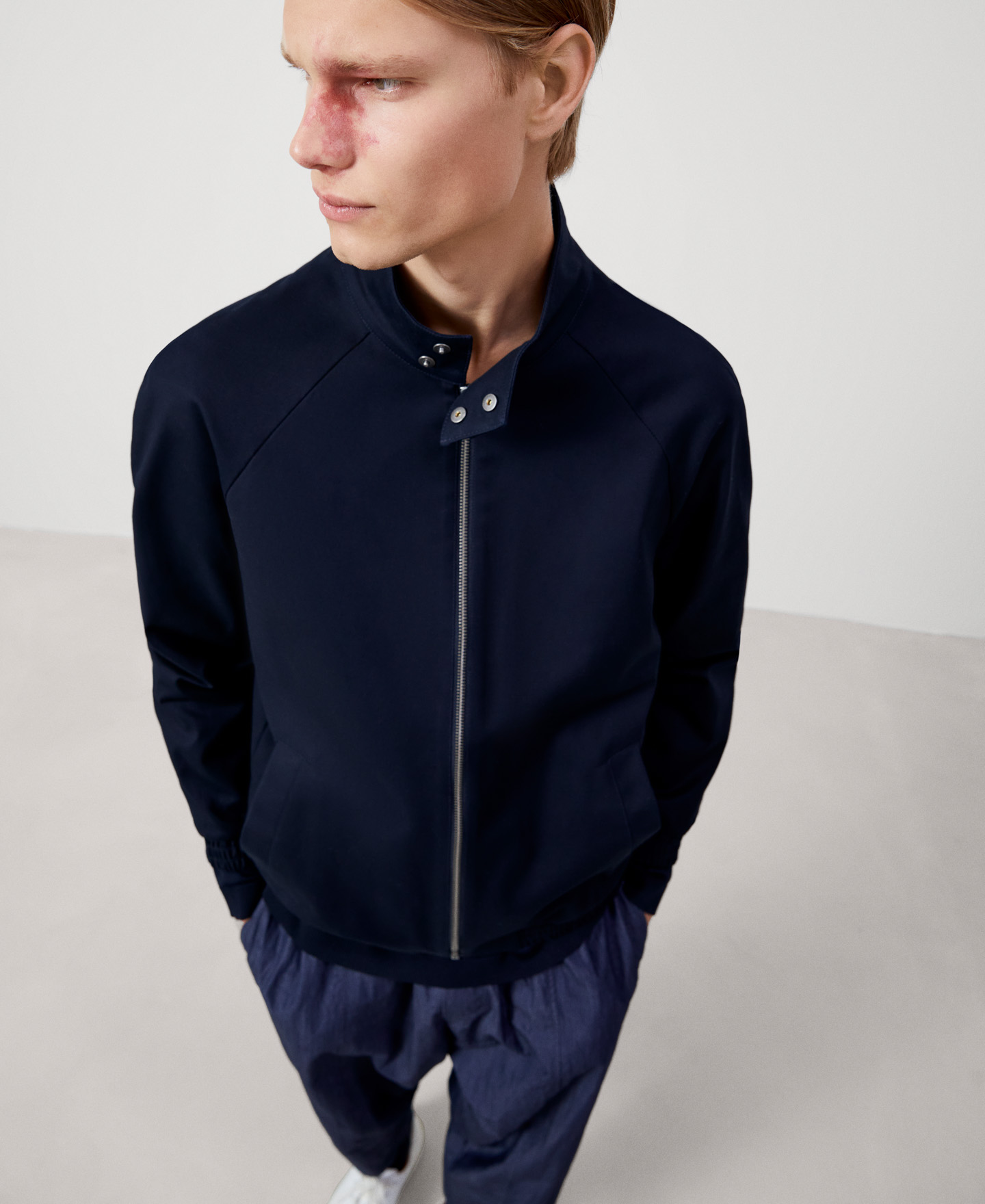 Stretch cotton Mao collar jacket image number 5
