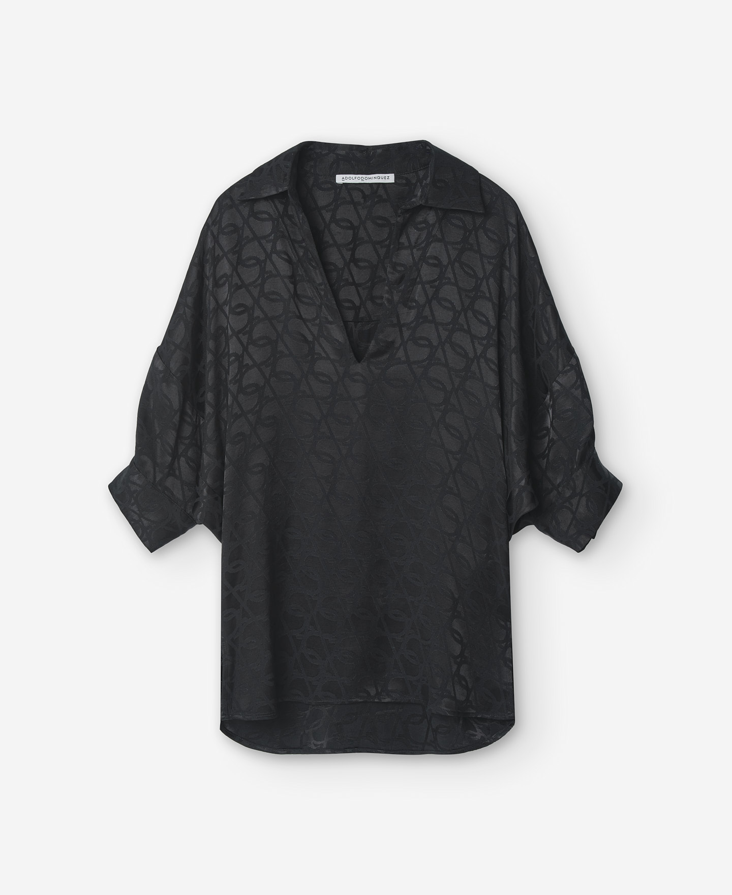 Chemise noire à imprimé monogramme image number 4