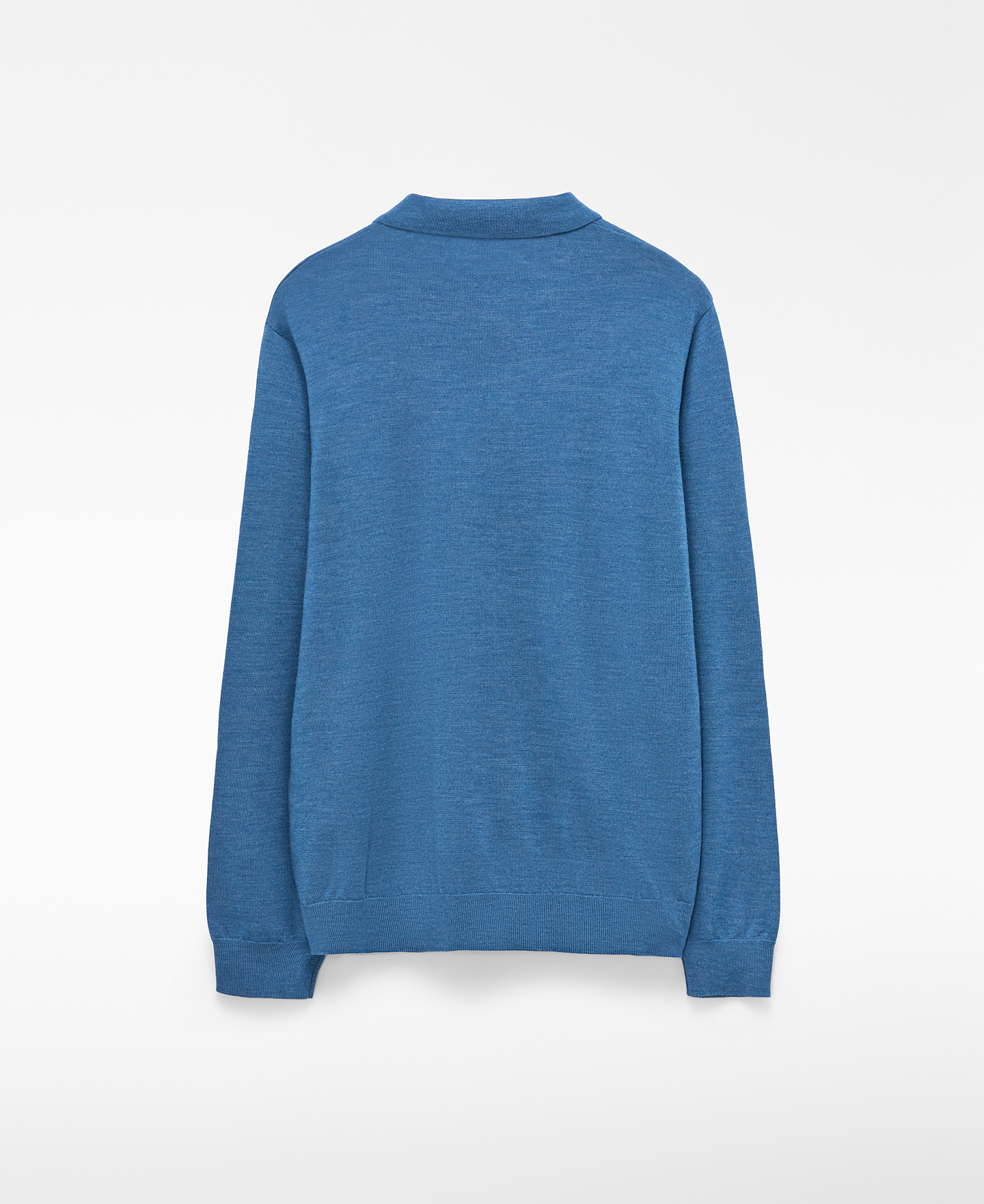 Merino wool long sleeve polo shirt image number 7