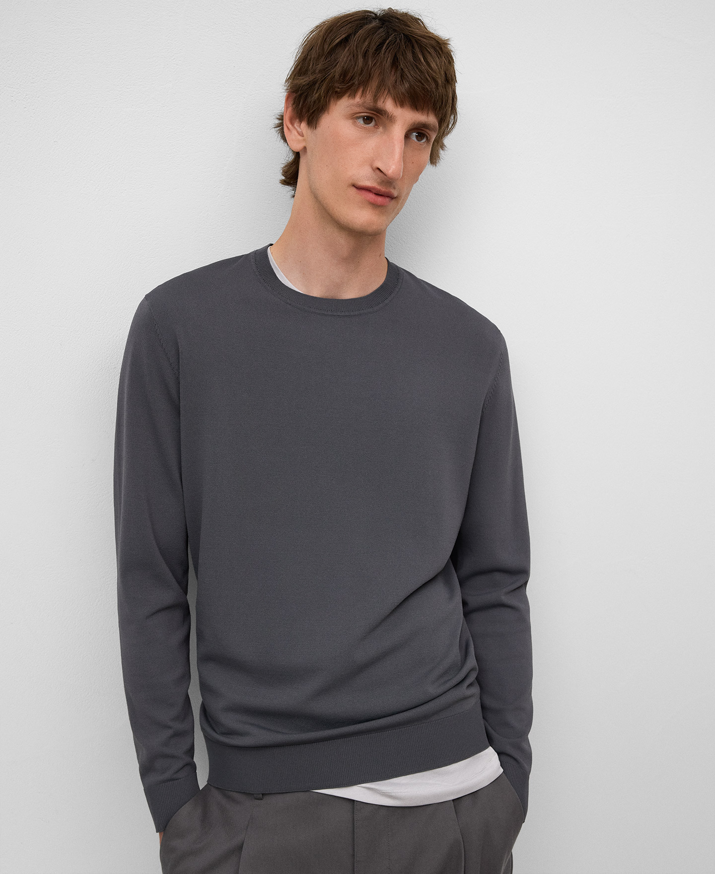 Knit crew collar sweater man image number 0