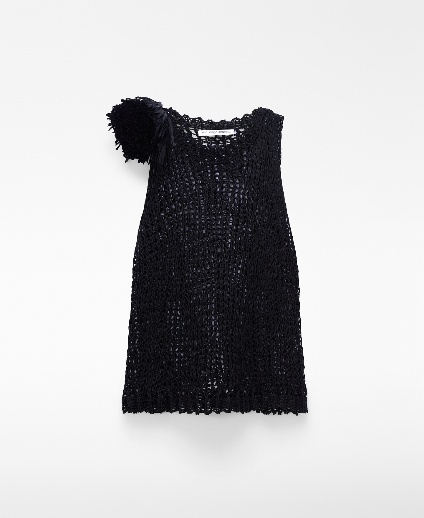 Top con pomp&oacute;n punto desagujado cupro image number 4