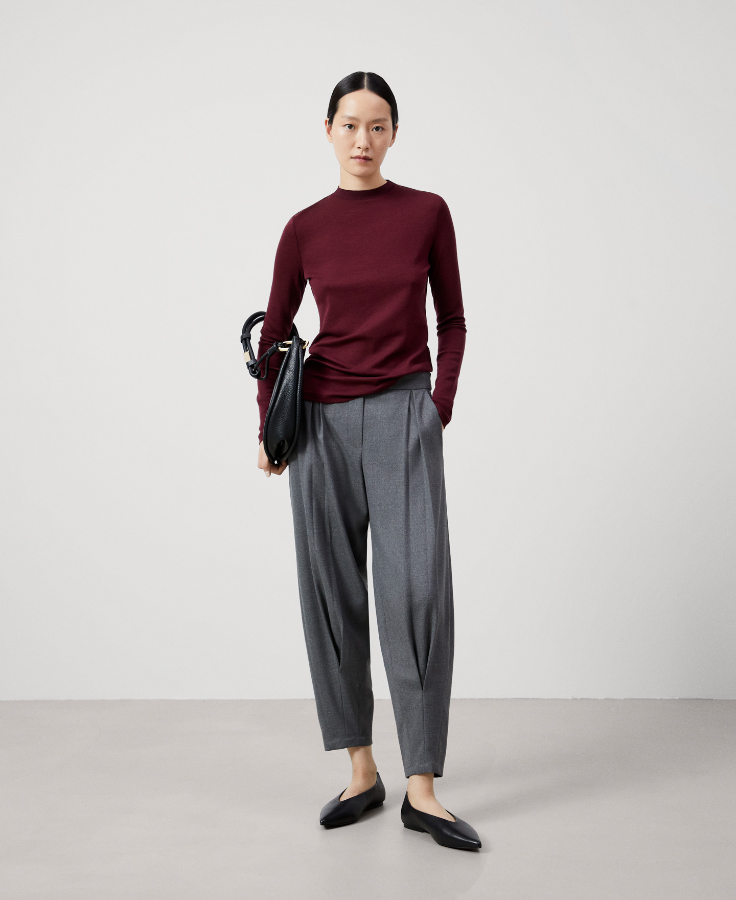 Long sleeve merino wool sweater image number 1