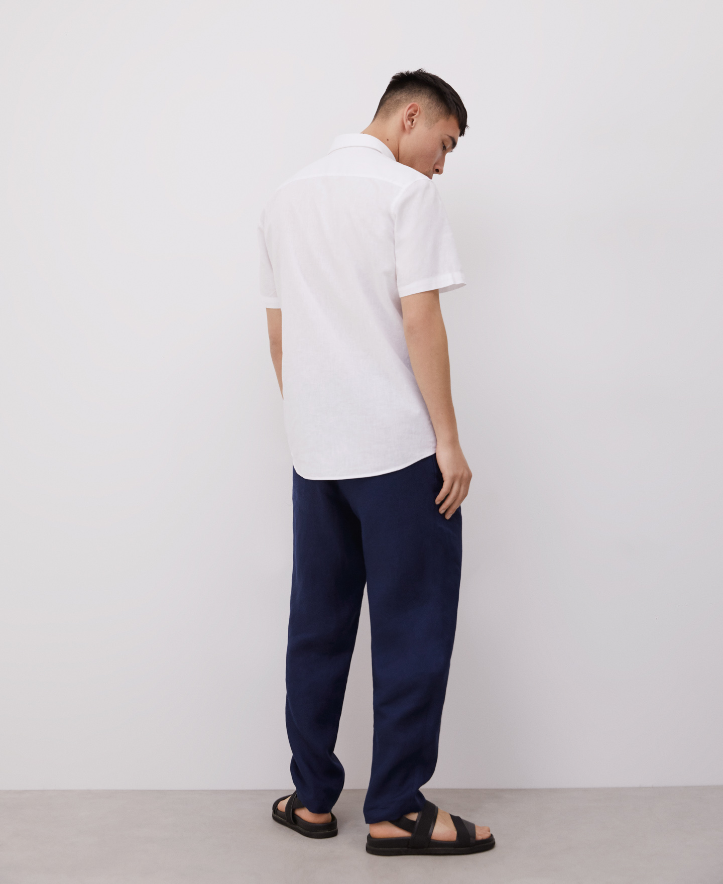 Linen and cotton short sleeve shirt image number 1