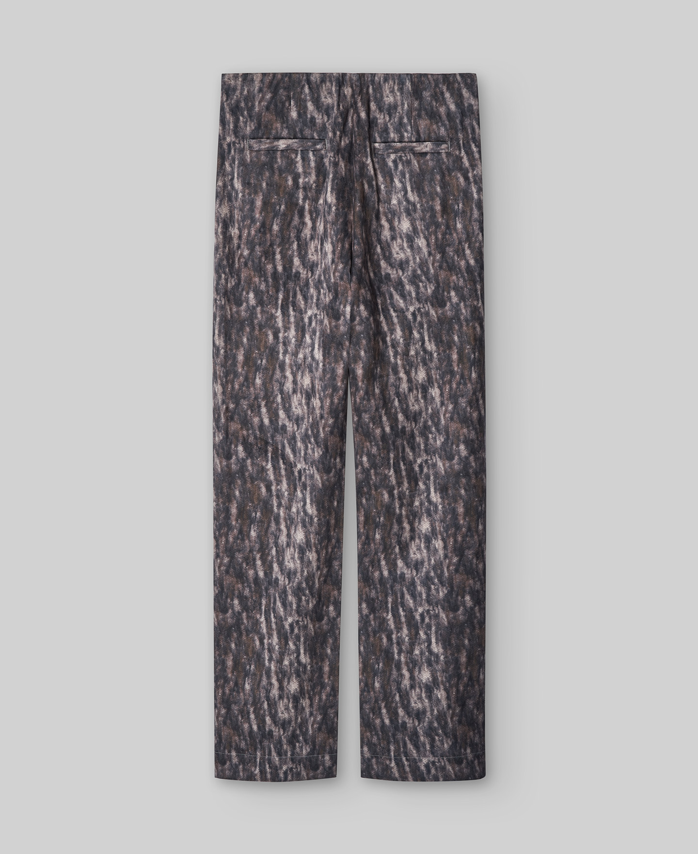 Animal print faux suede trousers woman image number 5