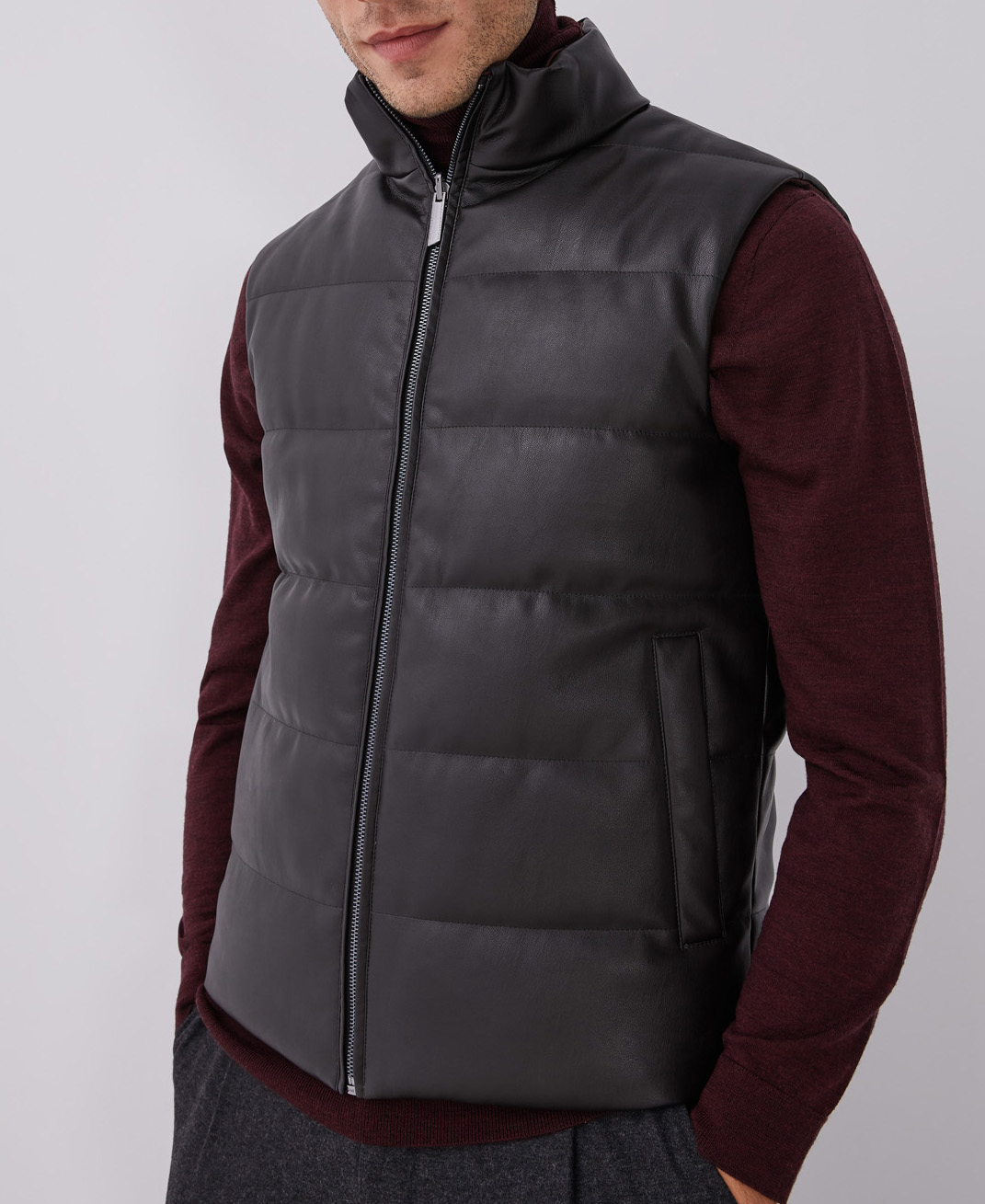 Reversible gummed puffer waistcoat image number 0