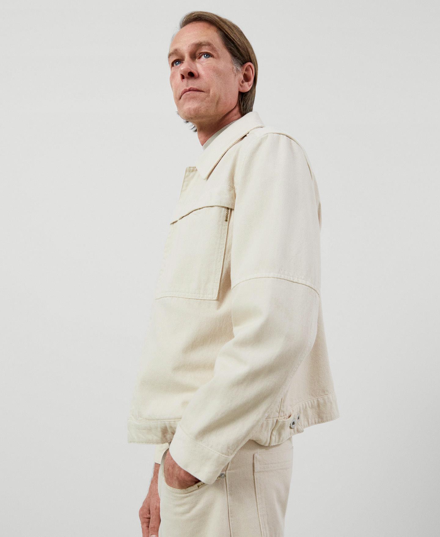 Cotton canvas trucker jacket image number 3