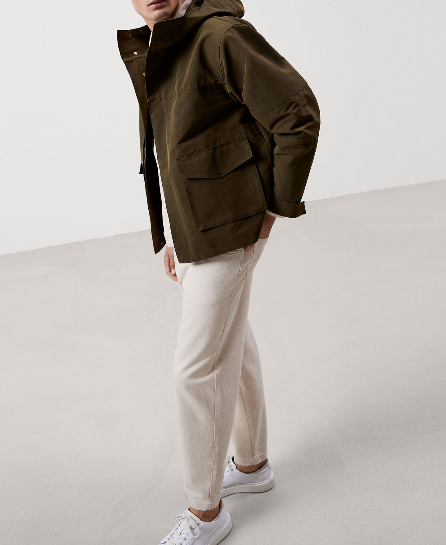Recycled polyester short parka image number 4