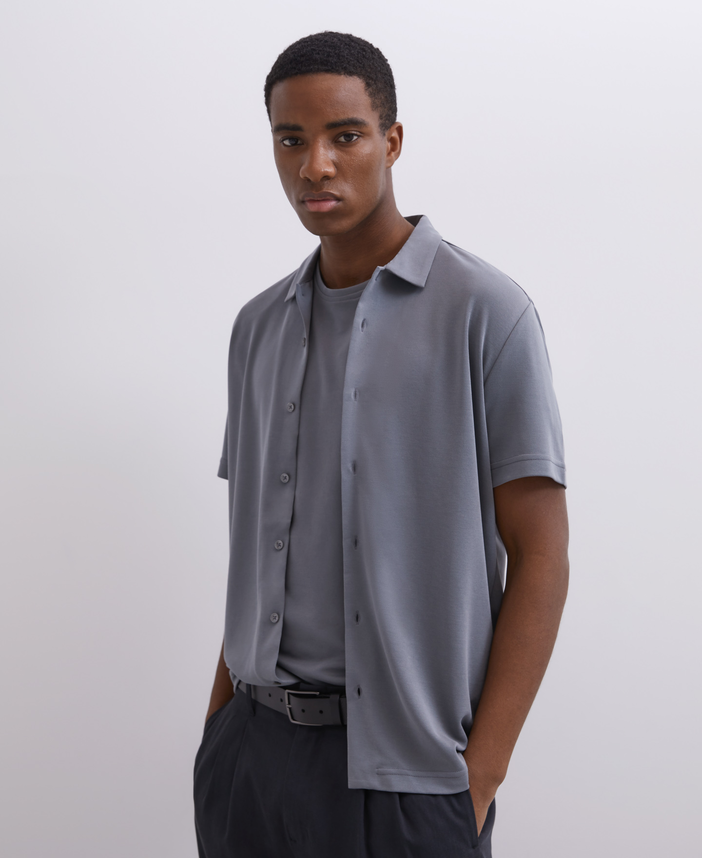 Modal button-down polo shirt image number 0