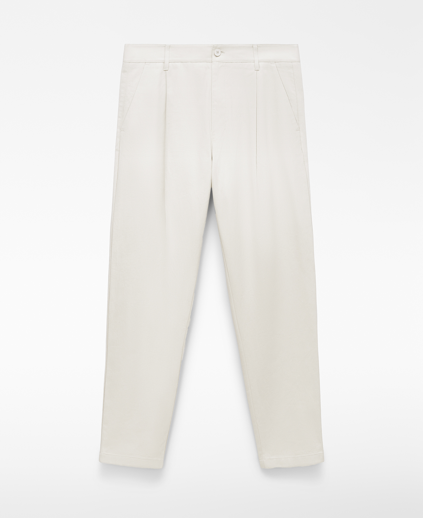 Relaxed fit pleated chino trousers image number 4