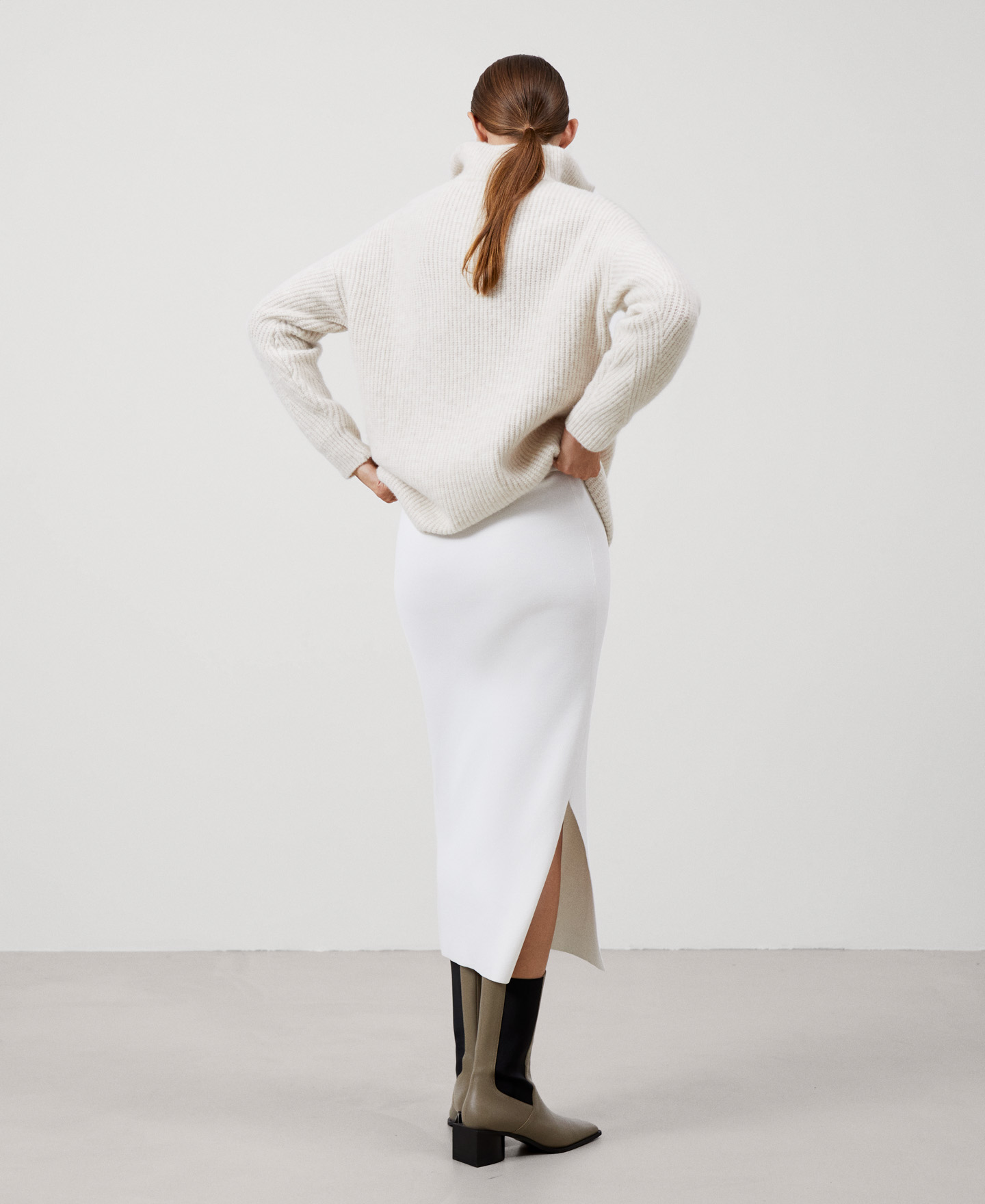 Wool knitted turtleneck sweater image number 2