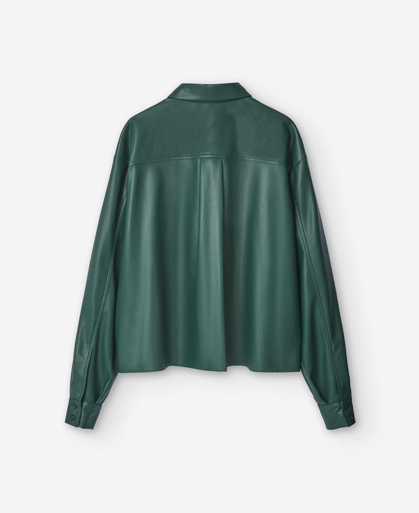 Leather texture shirt for women image number 5