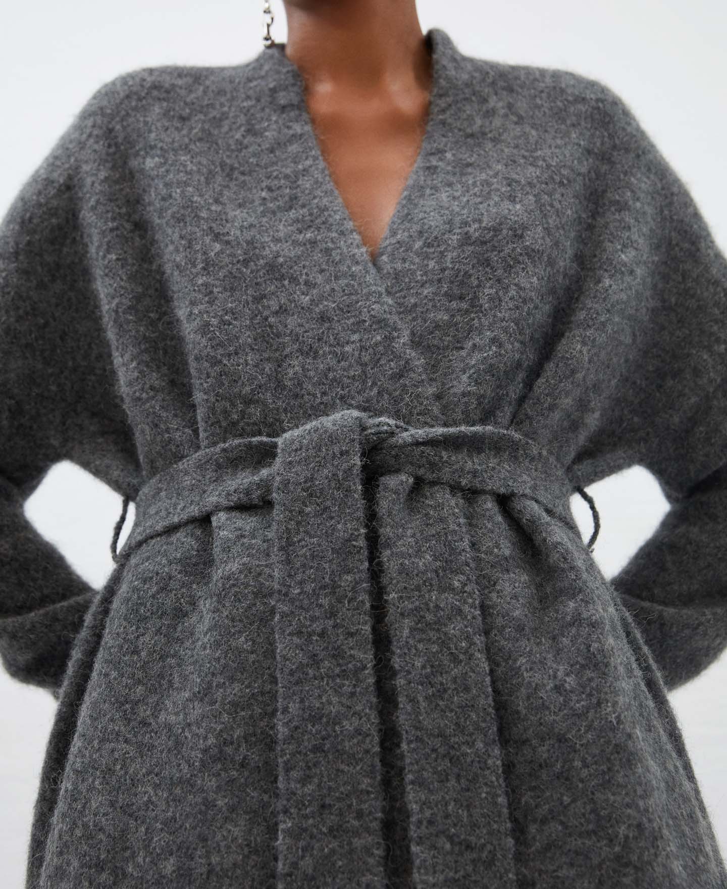 Merino wool and alpaca long jacket image number 3