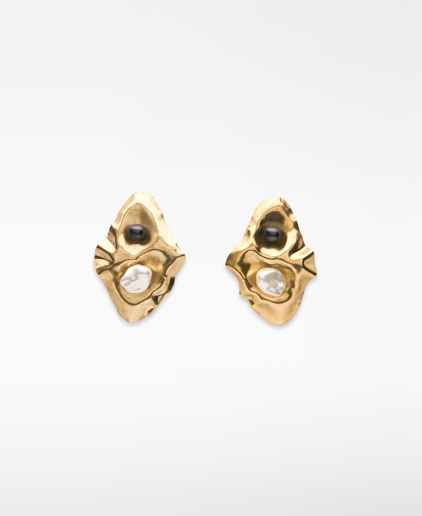 Pendientes metálicos con perla mujer image number 0