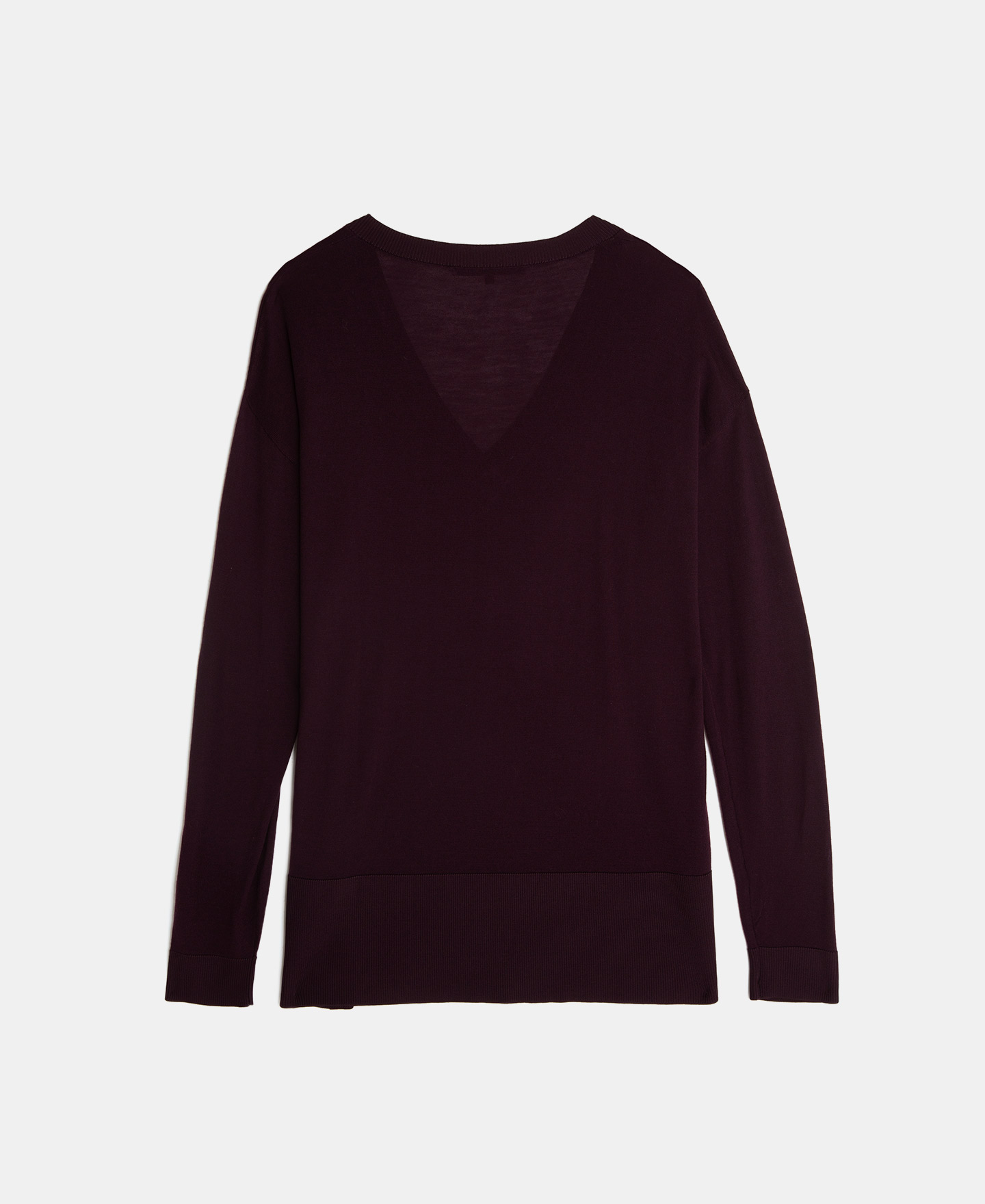 Jersey escote pico en lana merino image number 5
