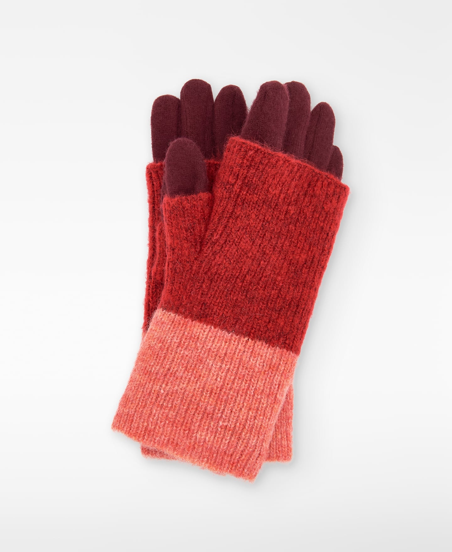 Dreifarbige wandelbare Strickhandschuhe image number 0