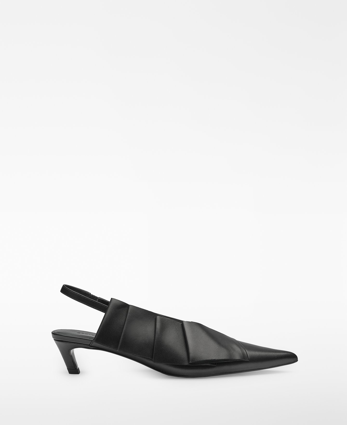 Leather heeled slingback shoe woman image number 0