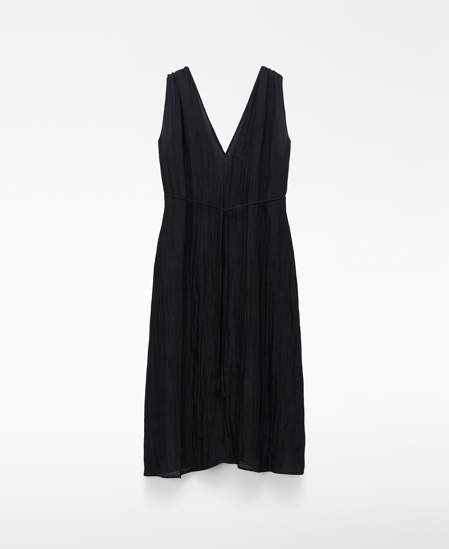 Vestido cruzado tejido arrugado image number 5