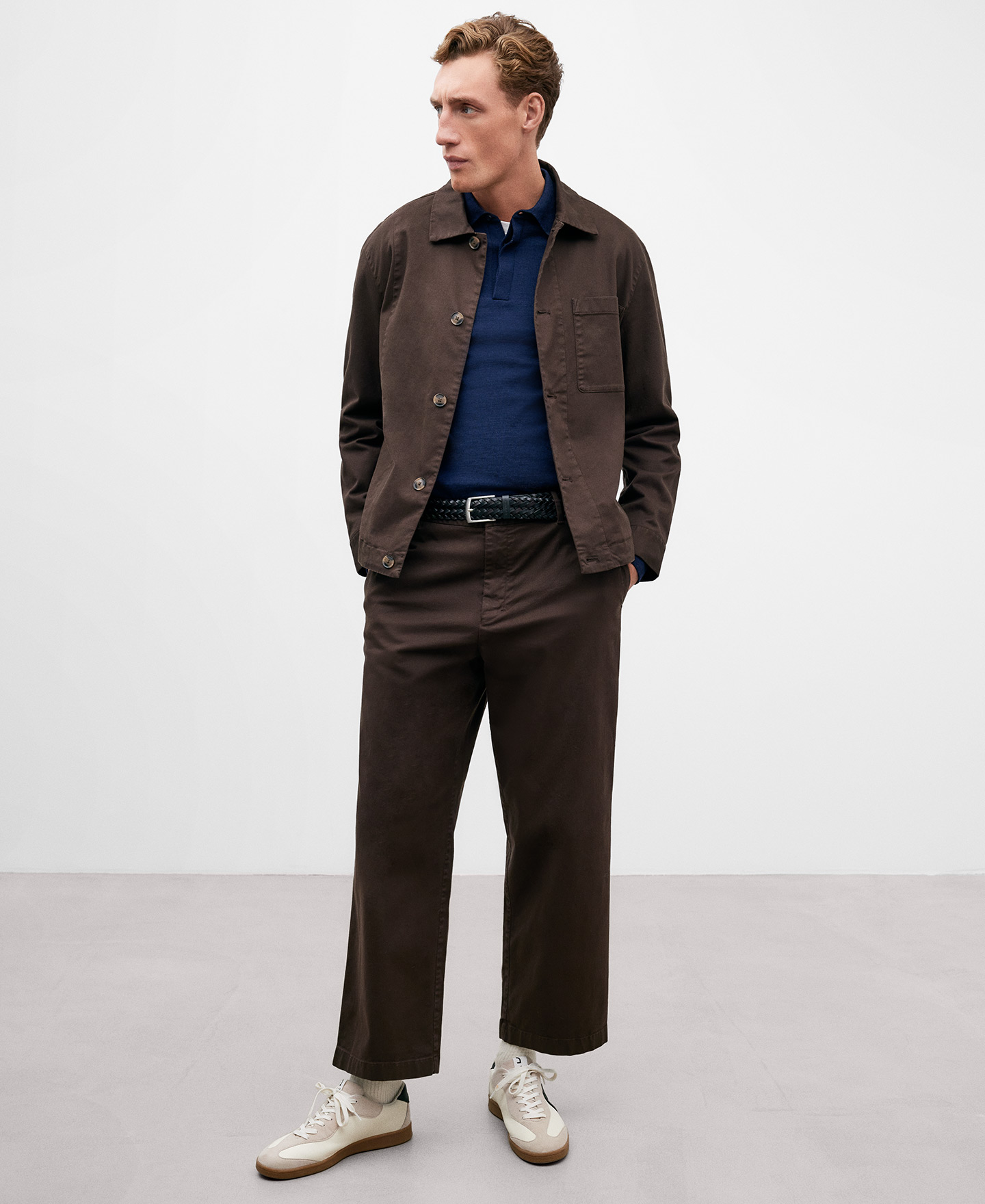 Chaqueta en algodón marrón para hombre image number 1