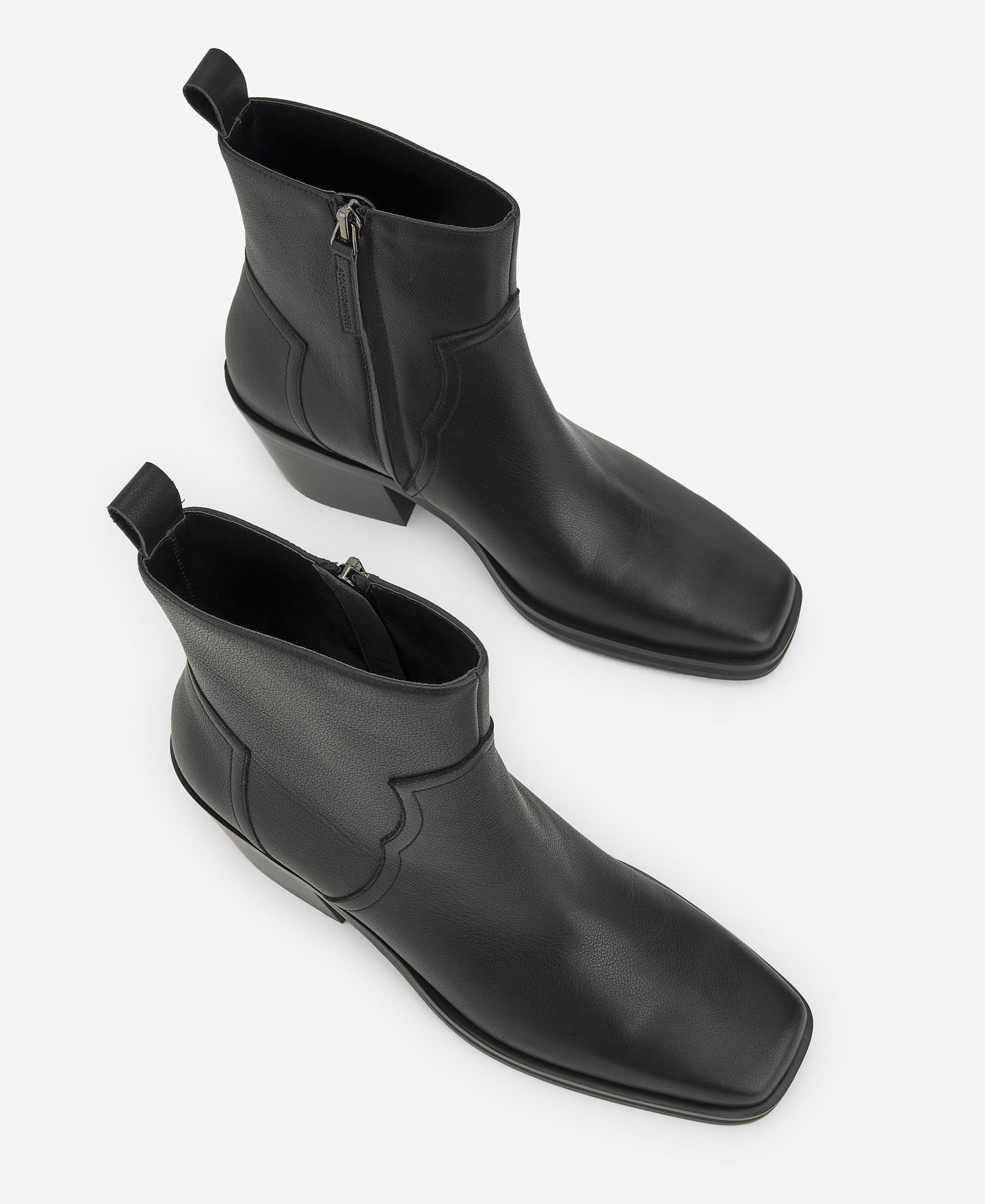 Leather cowboy black ankle boot image number 1