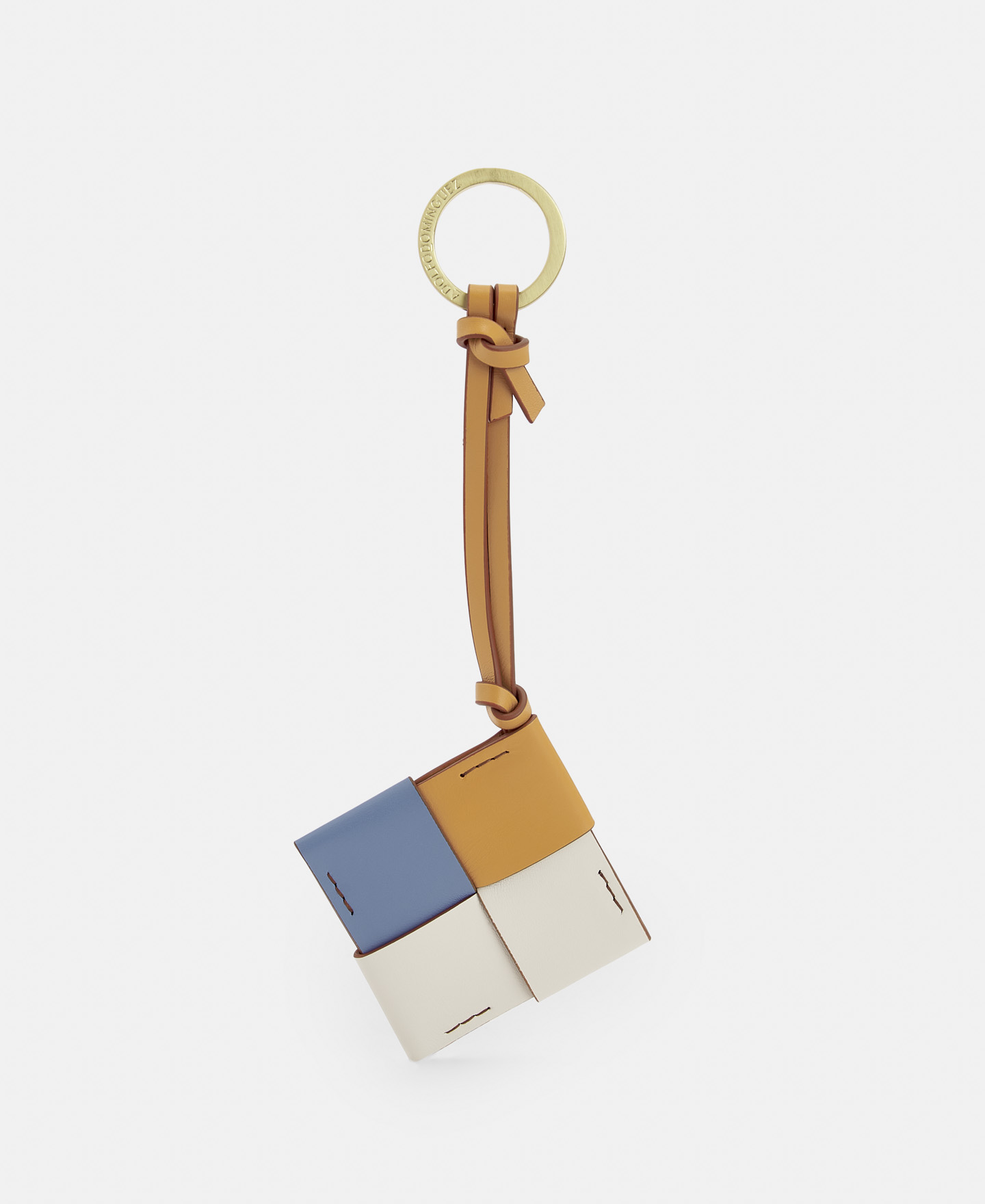 Braided vachetta leather keyring image number 0