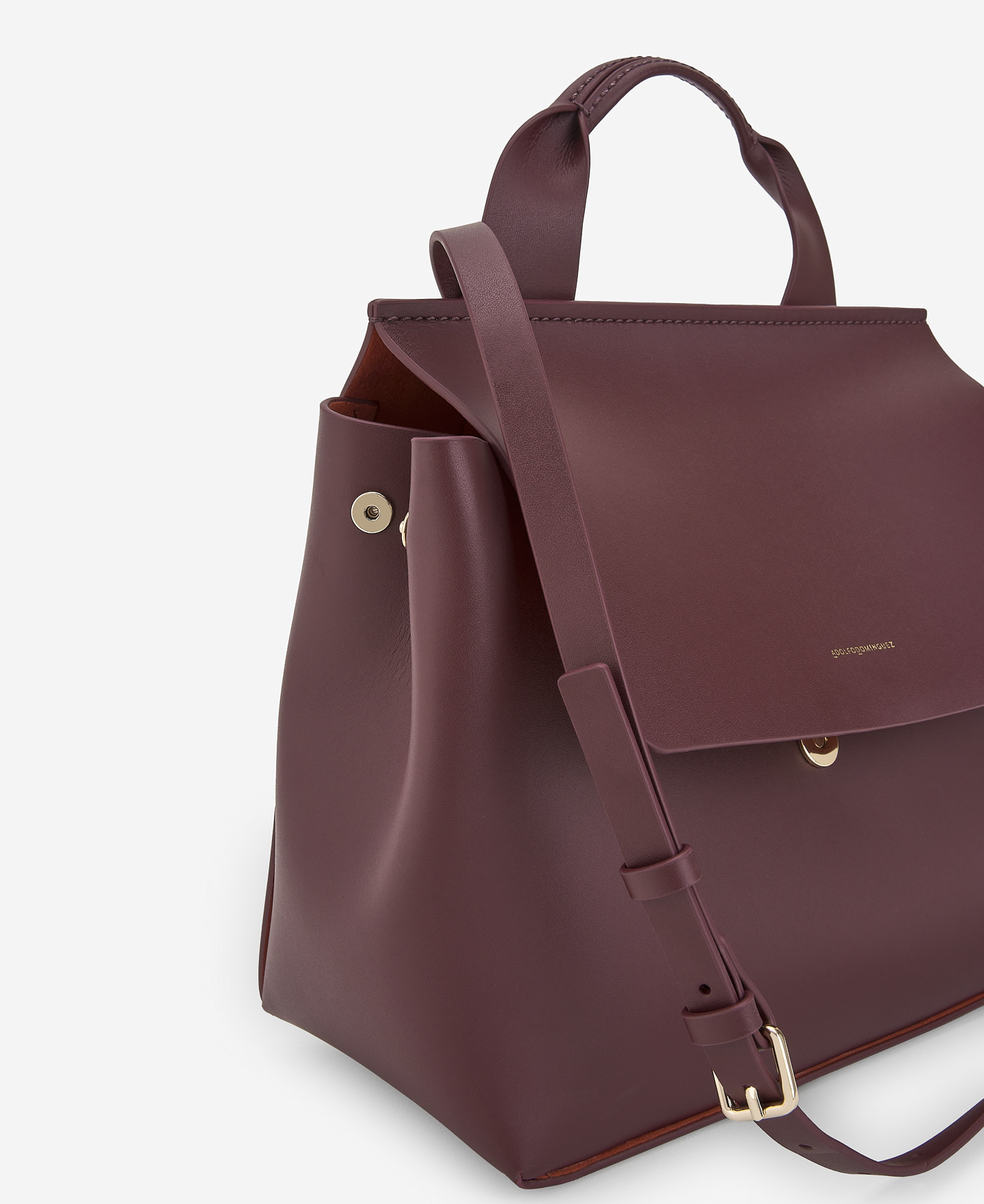 Responsible leather maroon citybag image number 3