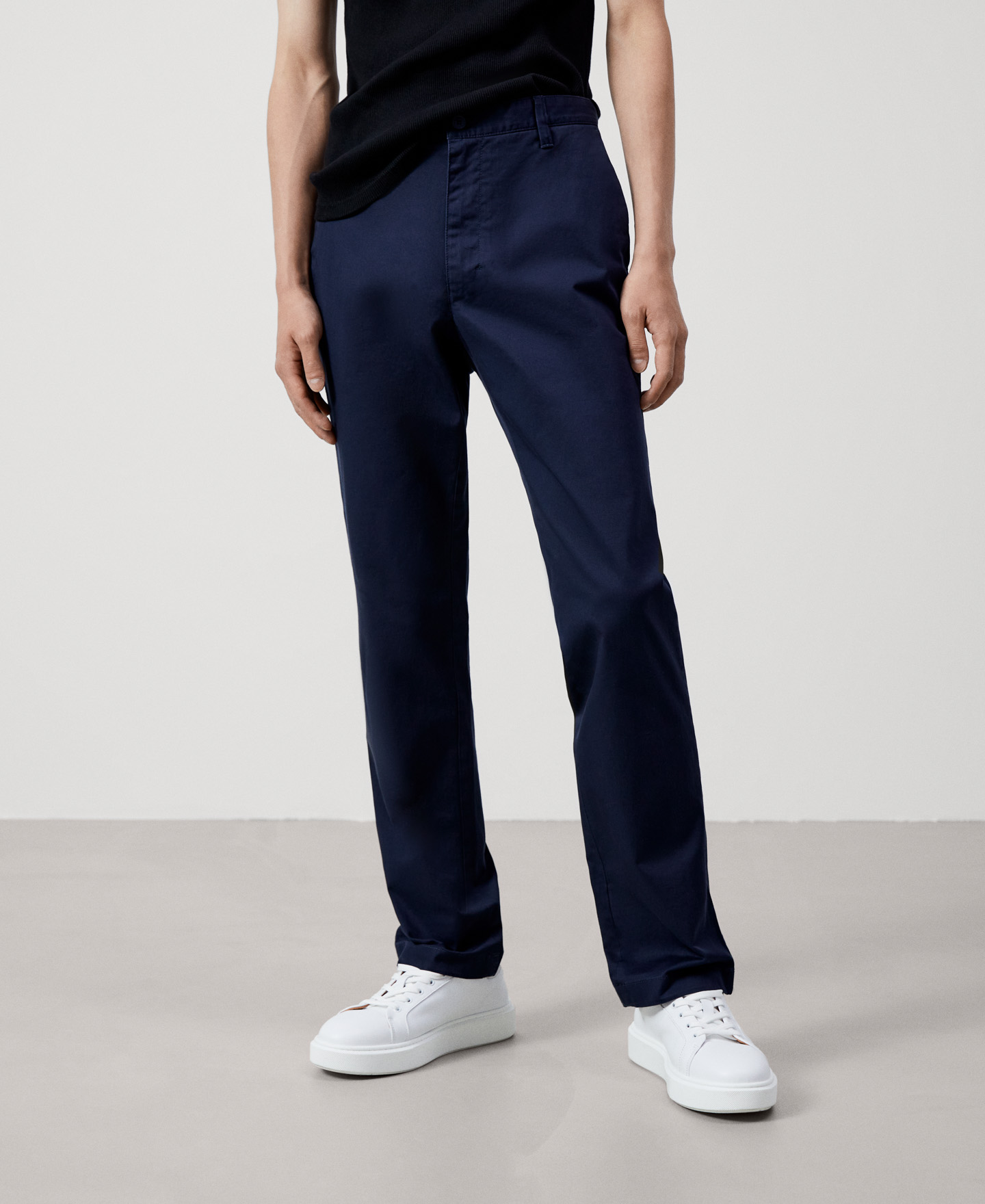 Stretch cotton chino trousers image number 0