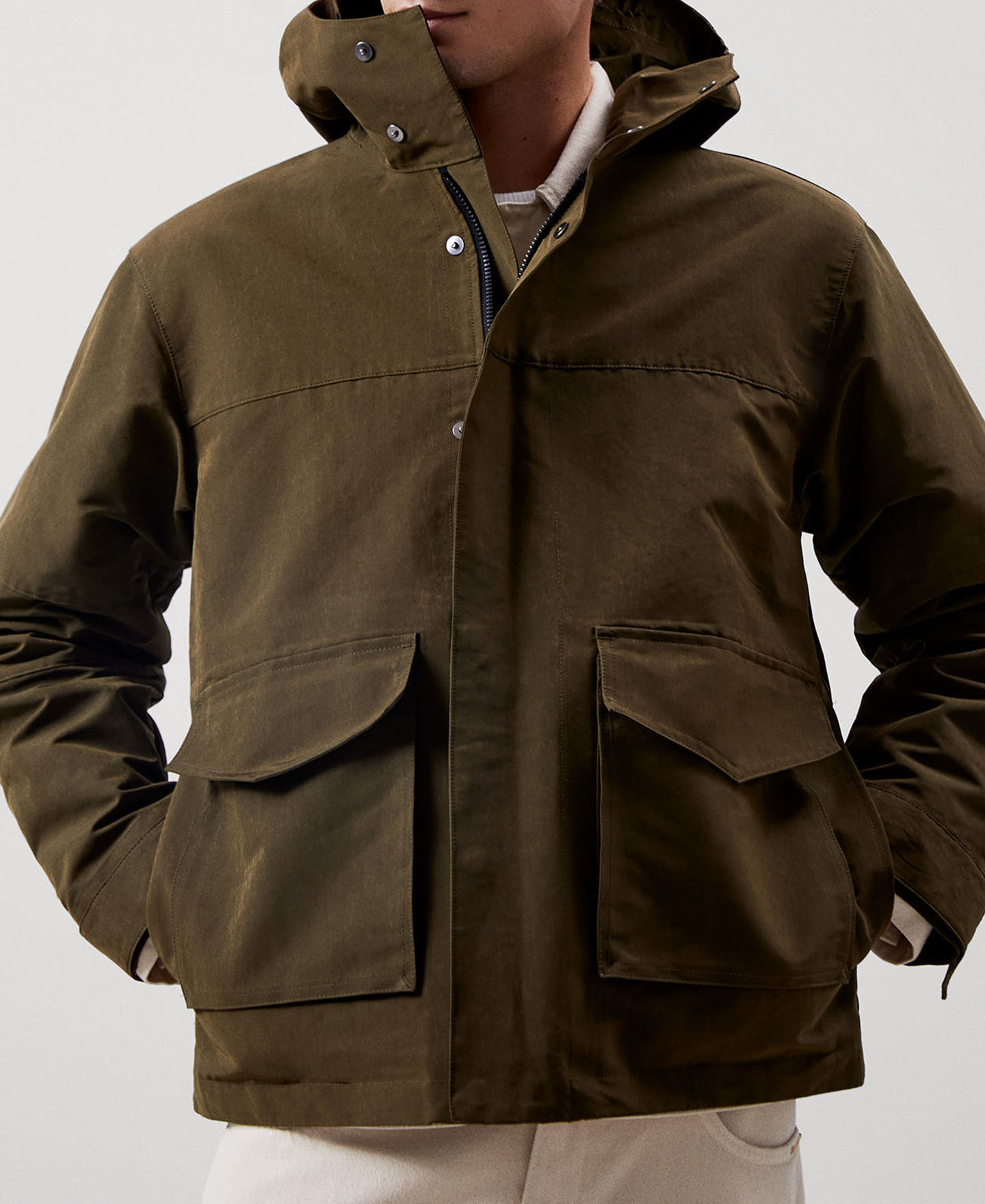 Recycled polyester short parka image number 0